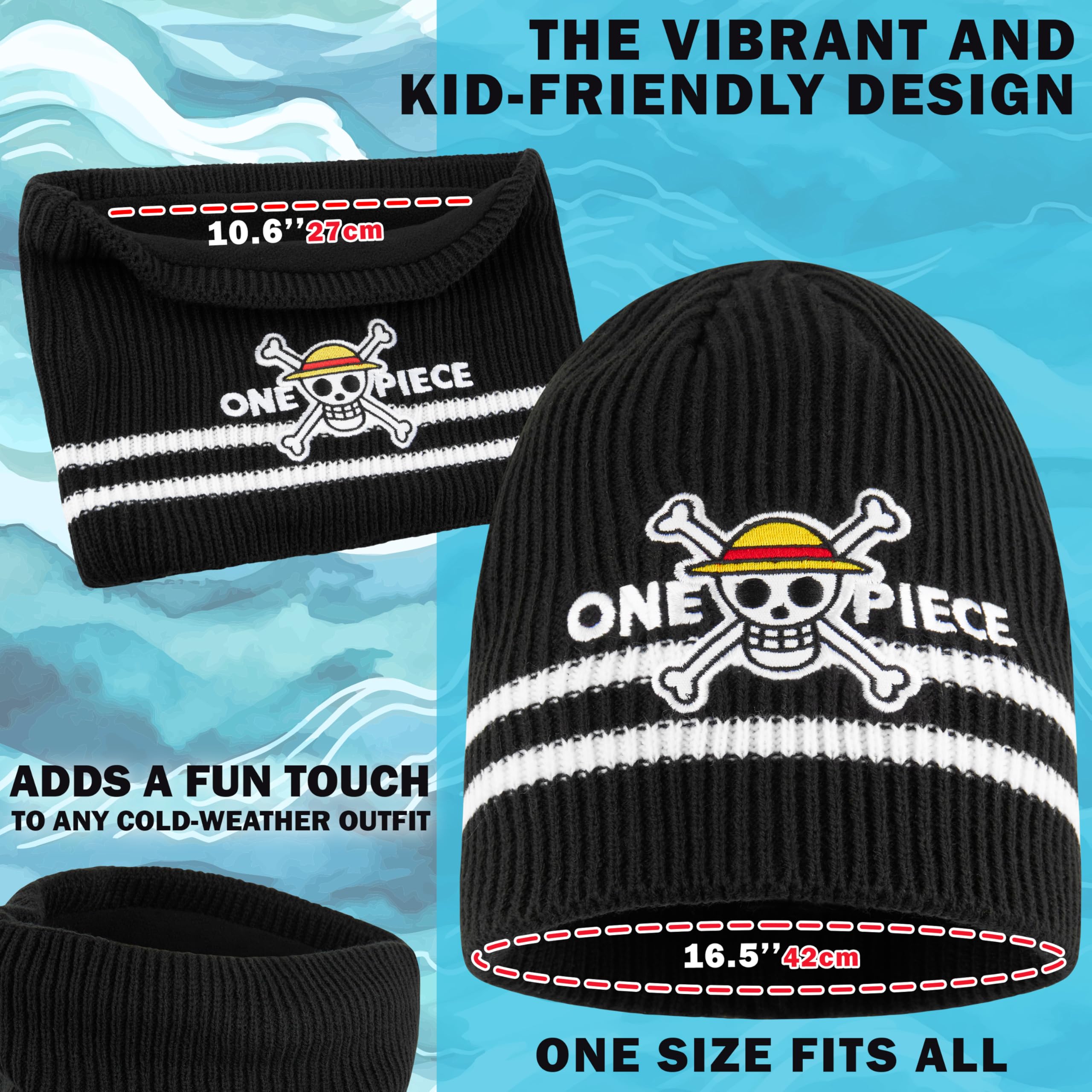 Get Trend Gorro Invierno e Cuello Niño, 2Pcs Conjunto para Niños Adolescentes, Accesorios de Invierno, Regalos de Anime