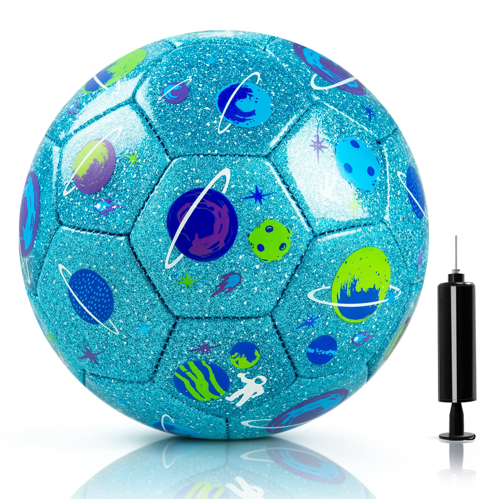 U&C Planet Kids Football Size 2 Mini Football for Toddlers with Pump, Small Indoor Garden Ball Gift for Boys & Girls, Planets โ image 1