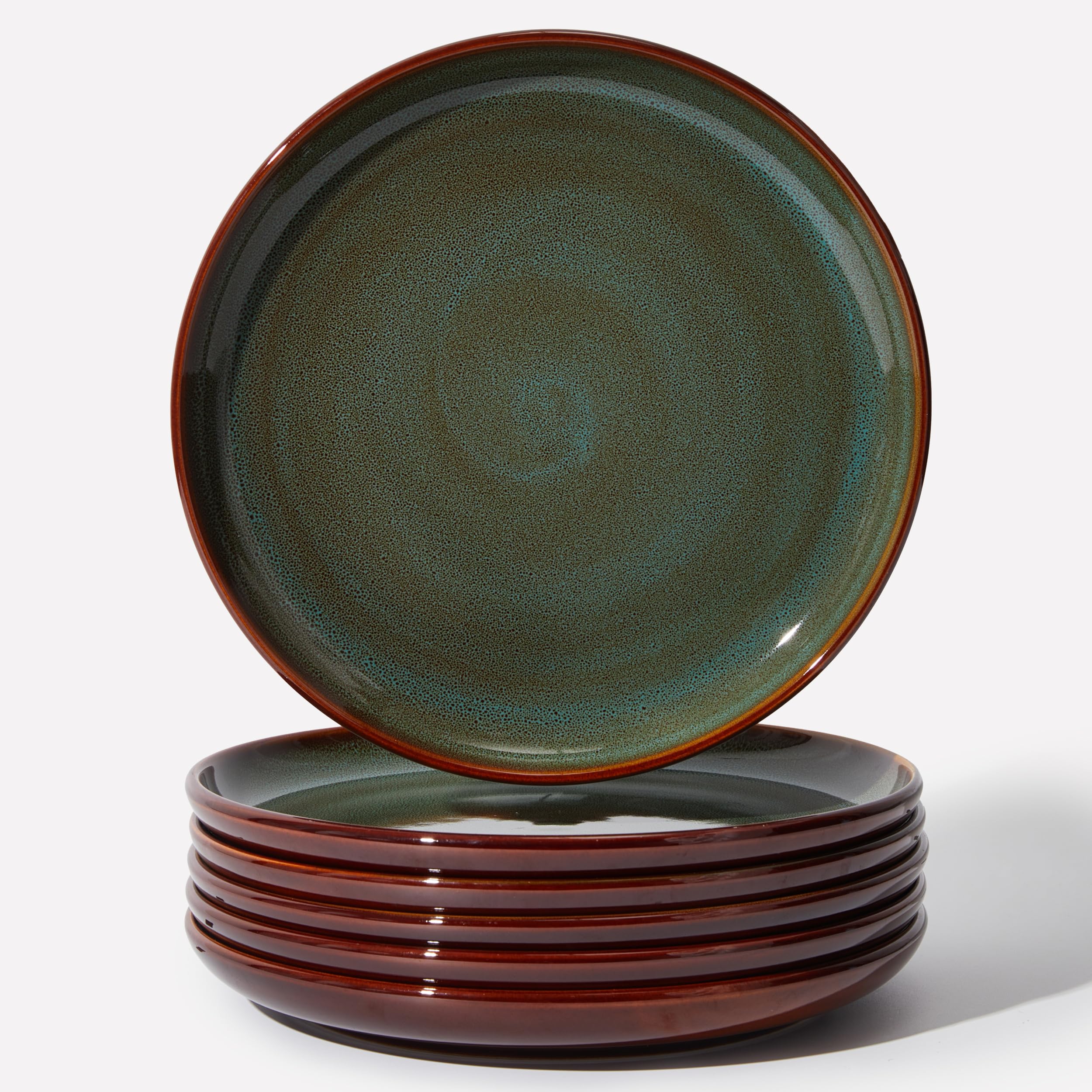 Pokini Ceramic Dinner Plates Set of 6, 10inch Salad, Dessert Plates Dishes