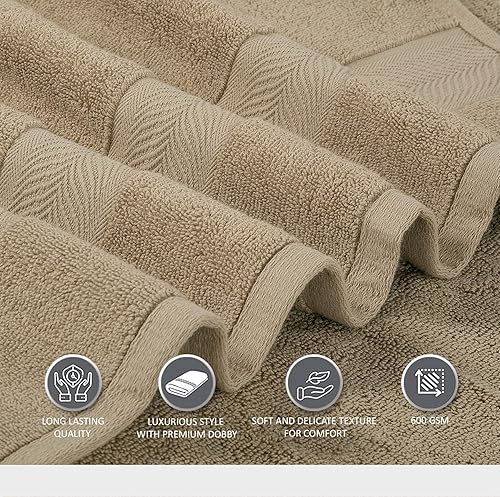 Vista 87 de Oakias Juego de toallas prémium de 6 piezas, 21.16 oz/m², 2 toallas de baño, 2 toallas de mano/pelo y 2 toallas pequeñas, 100% algodón hilado