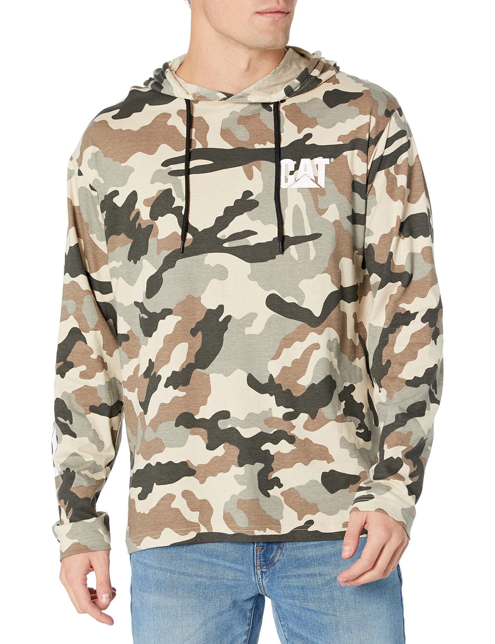 CaterpillarMen's Caterpillar UPF Hooded Banner L/S Tee T-Shirt