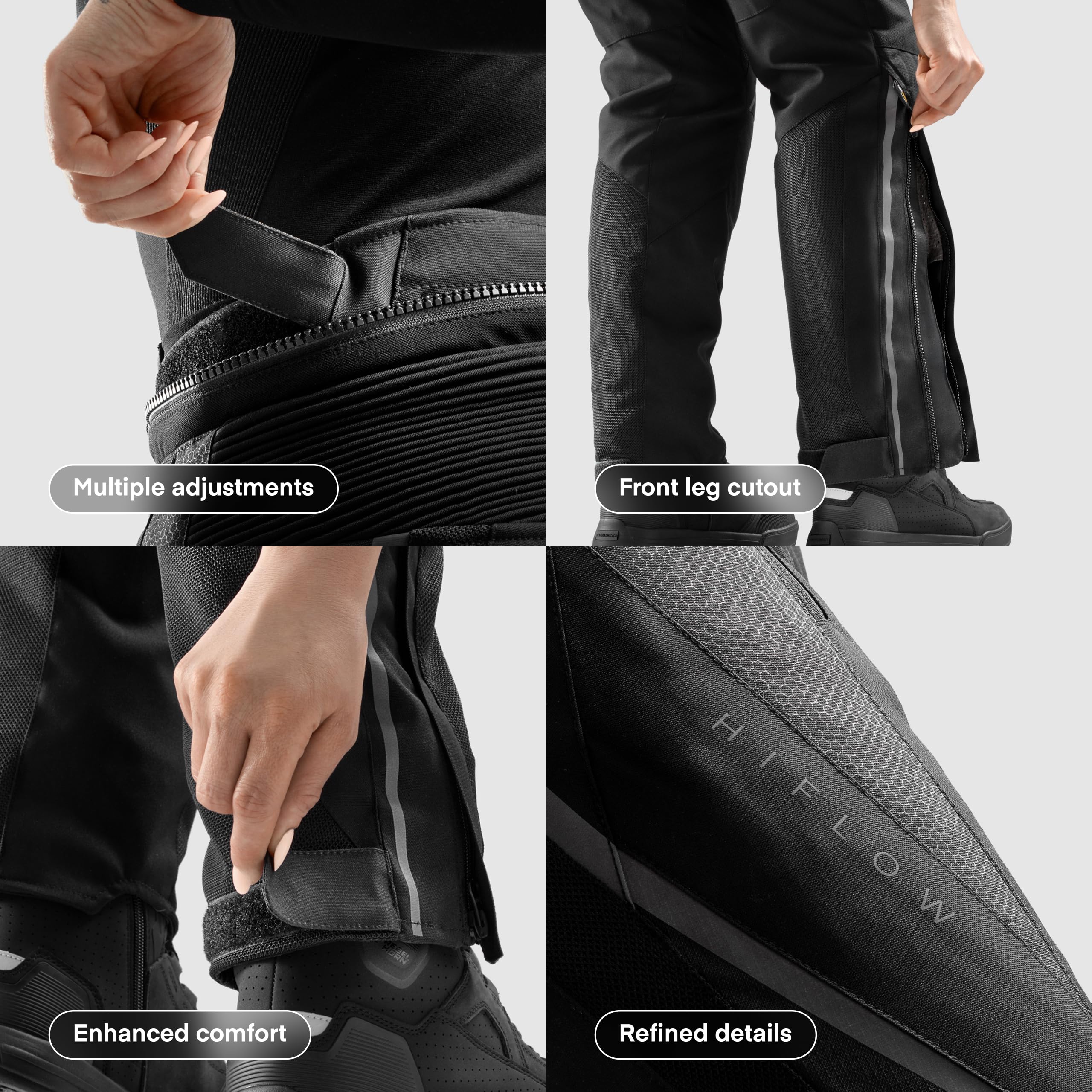 REBELHORN Hiflow V Lady Motorradhose Damen | Textil | Knie und Hüft Protektoren Stufe 2 | HydraShield PRO Membran | Thermofutter | Schutzstufe AA | Größen bis 7XL