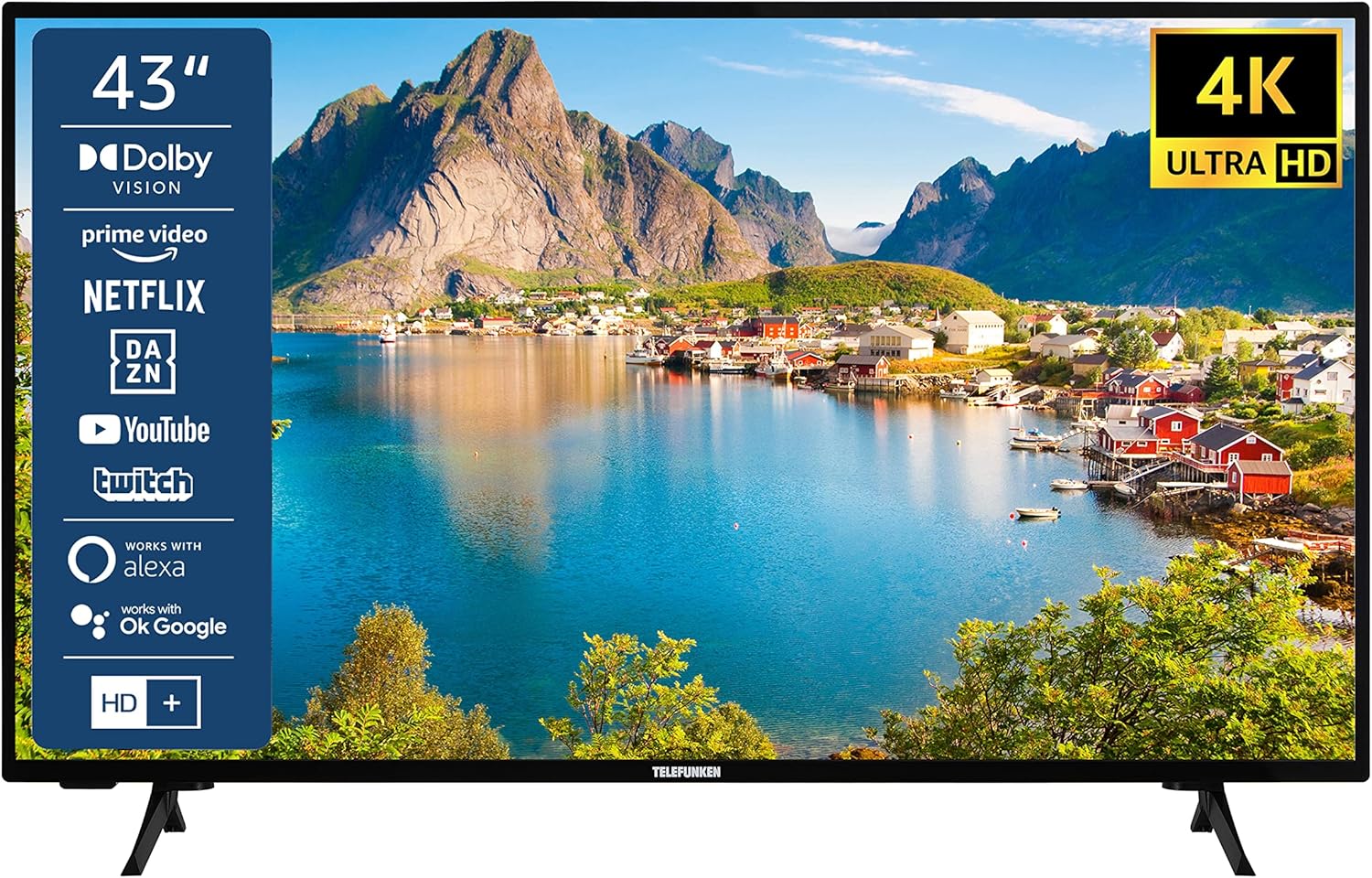 Telefunken Tv Lässt Sich Nicht Mehr Einschalten TELEFUNKEN XU43SN550S 43 Zoll Fernseher/Smart TV (4K Ultra HD, HDR