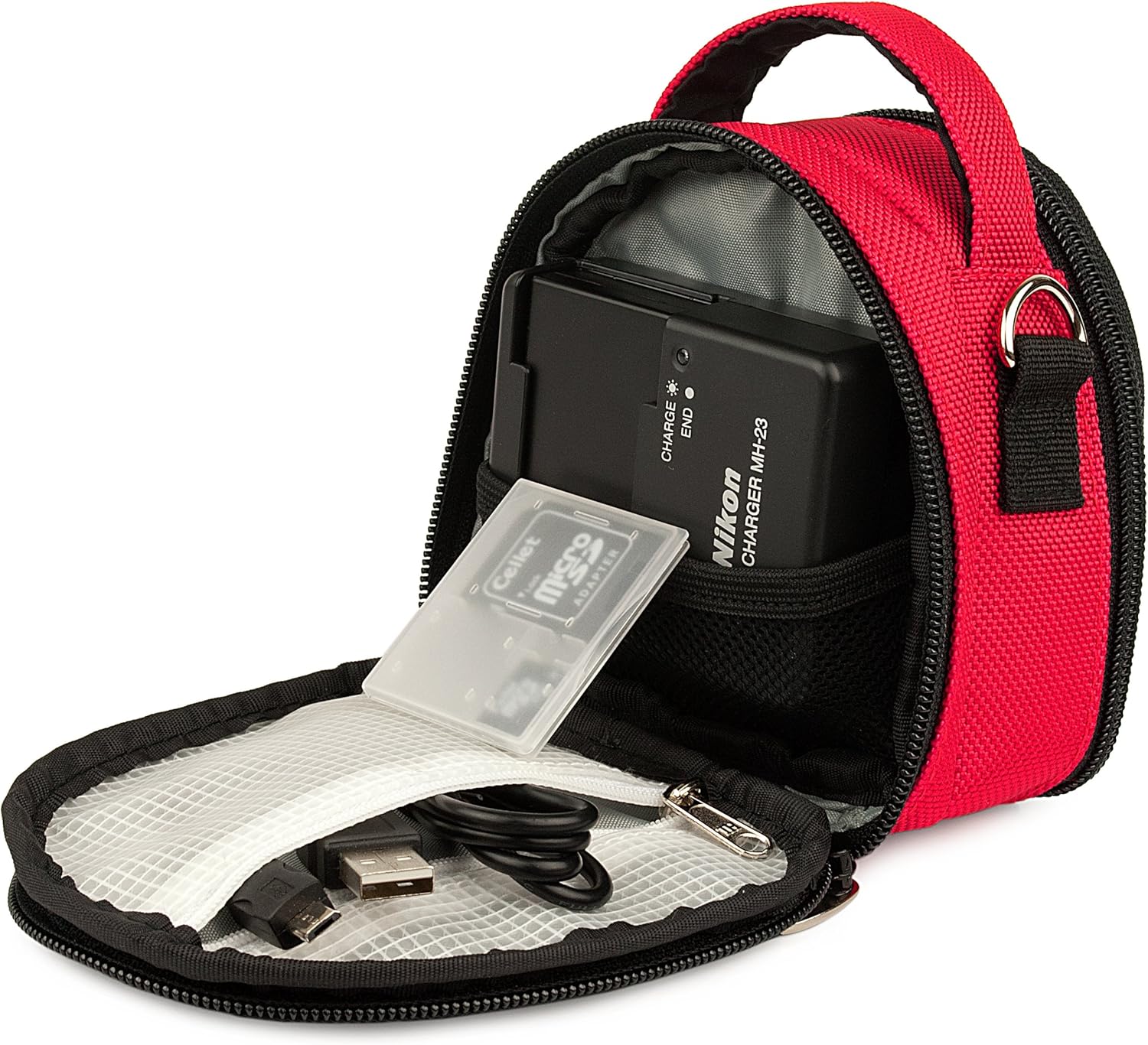 Hot Pink Nylon Camera Pouch Carrying Case Bag for Canon PowerShot G9 G7 X Mark III II I, N100 N2 N : Electronics