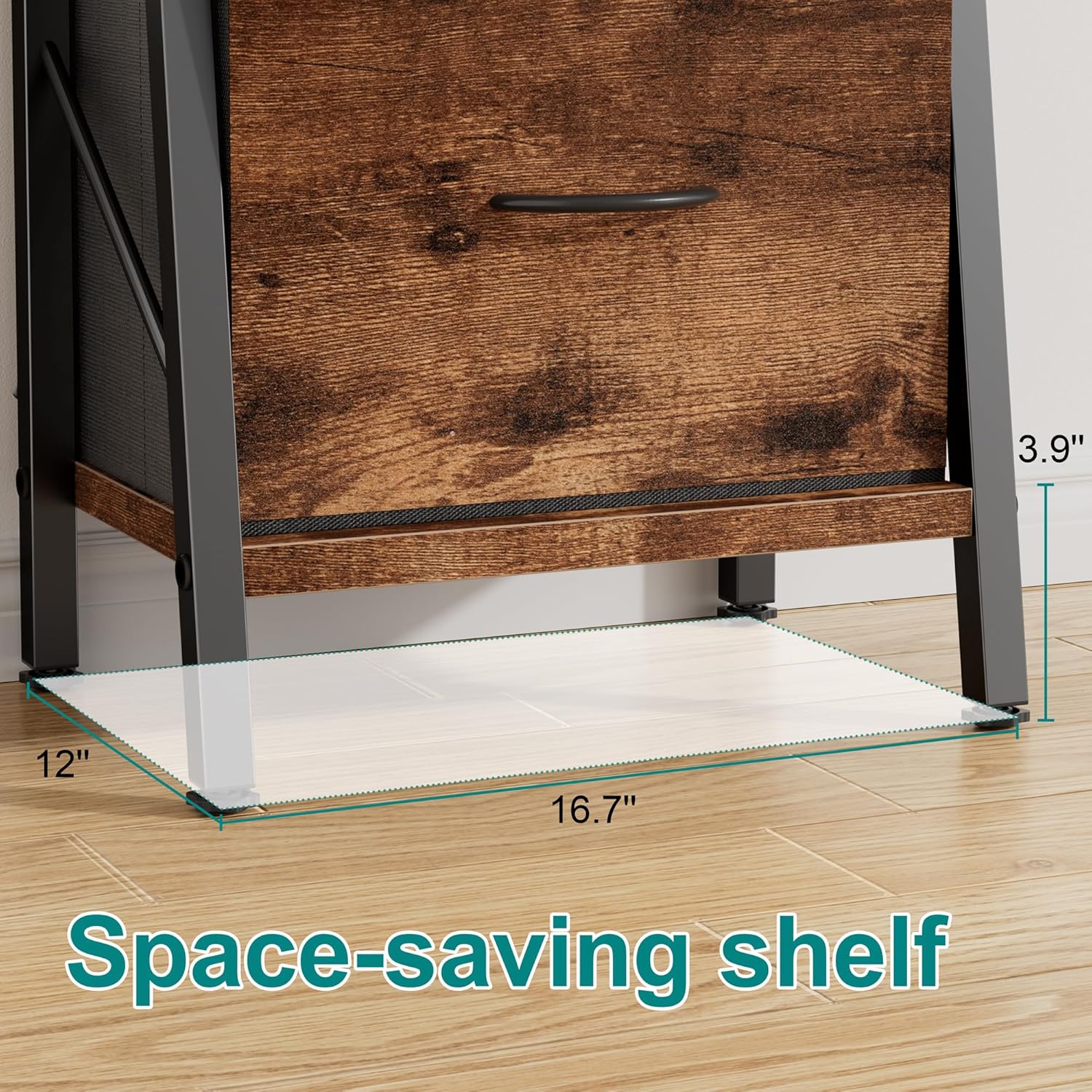 Vongrasig Ladder Bookshelf with Drawer, 5 Tier Industrial Bookcase Display Shelf, Tall Narrow Bookcase Corner Freestanding Rack Storage Organizer for Home Office, Living Room