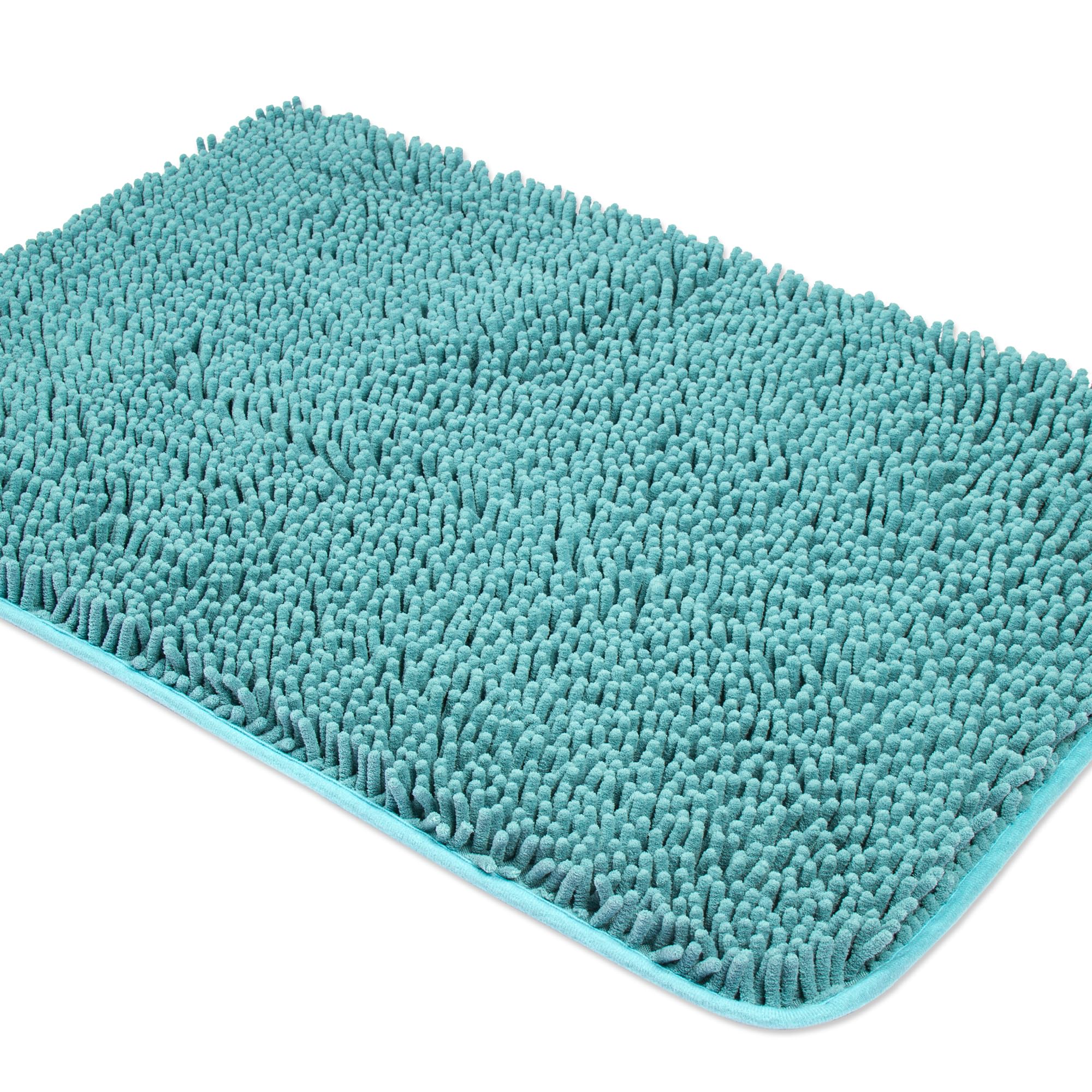 Yeaban Teal Bathroom Rugs – Thick Chenille Bath Mats | Absorbent and Washable Bath Rug Non-Slip, Plush and Soft Rugs for Bathroom, Kitchen, Shower, Sink - 17" x 24" — image 1