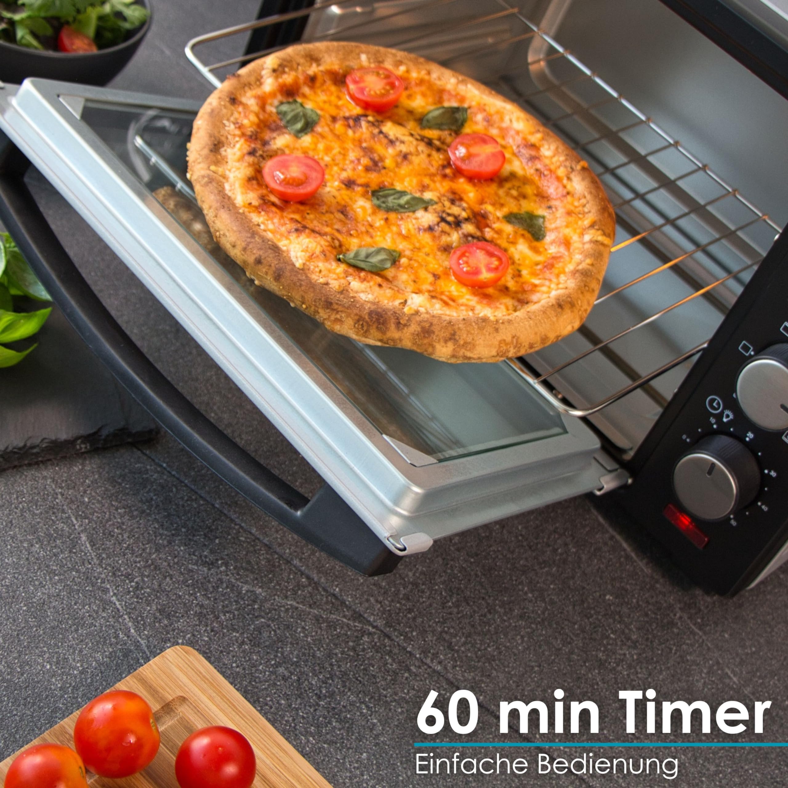 Mini horno 25 litros 1600W convección calor superior e inferior temporizador 60 min