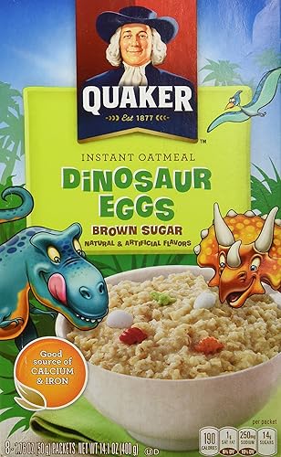 Quaker Dinosaur Eggs Brown Sugar Instant Oatmeal 400g Box - 400 g (Pack of 1)