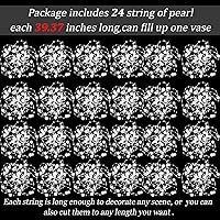 Vista 2 de Tondiamo 24 piezas de perlas artificiales para velas flotantes, perlas de imitación, guirnalda de cuentas, decoración de centro de mesa para Blanco