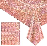 Vista 13 de 2 piezas de mantel holográfico negro con láser, mantel espacial de galaxia, mantel de 40 * 108 pulgadas con estrellas brillantes, mantel