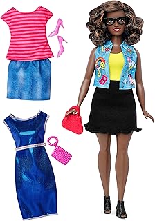 Barbie Fashionista Curvy African-American Doll with 2 Additional Outfits