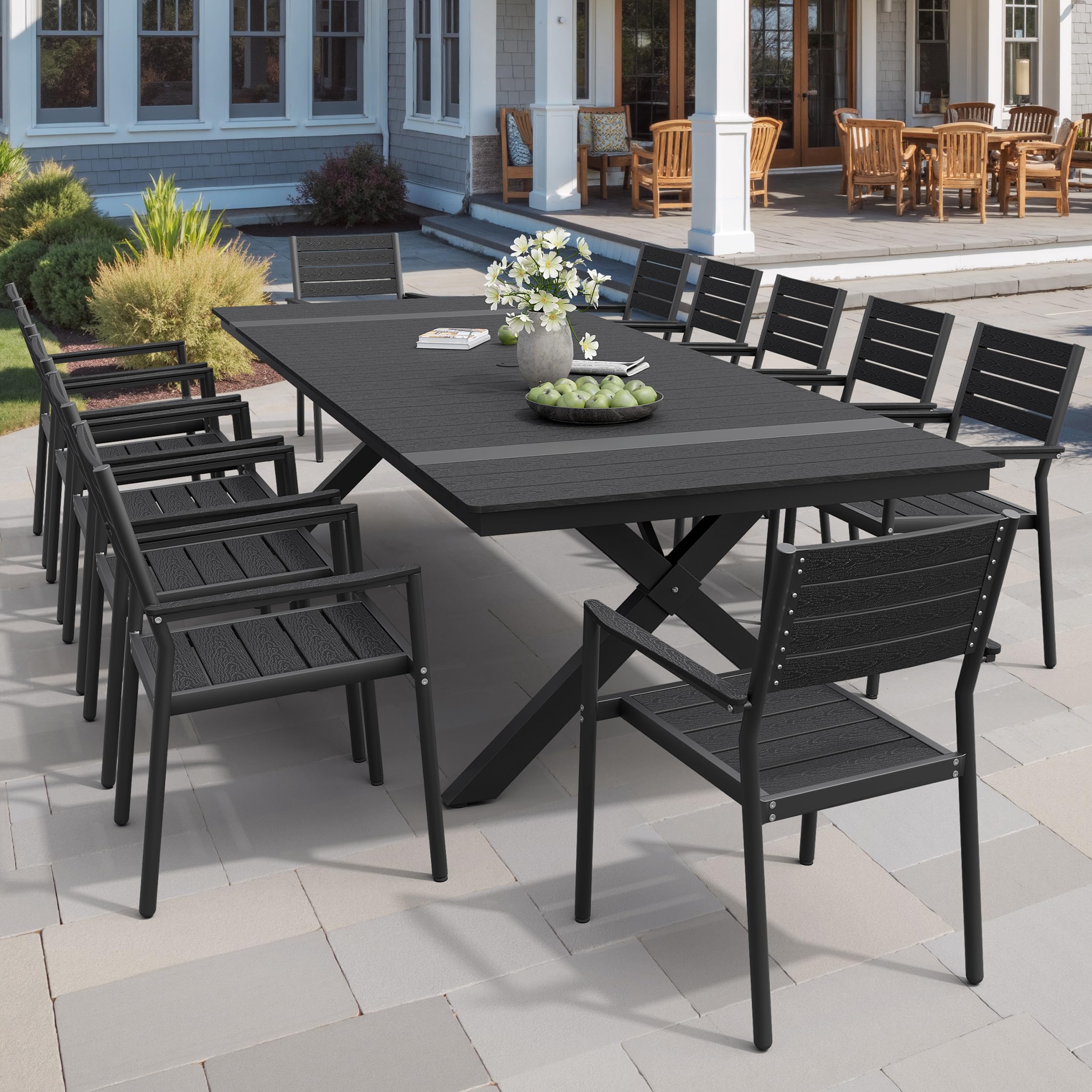 Pellebant 13-Piece Outdoor Patio Dining Table Set for 12 Person