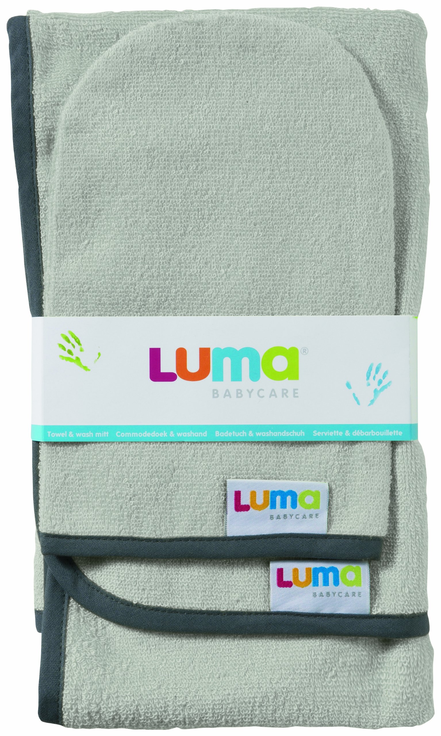 Luma Babycare L00908 Bath Towel and wash mitt, Cacao Sand