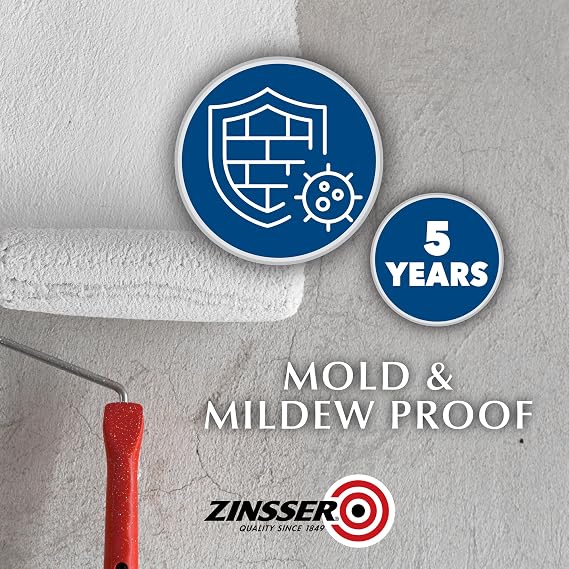 Zinsser 02774 PERMA-WHITE Mold & Mildew Proof Interior Paint, Quart, Eggshell White