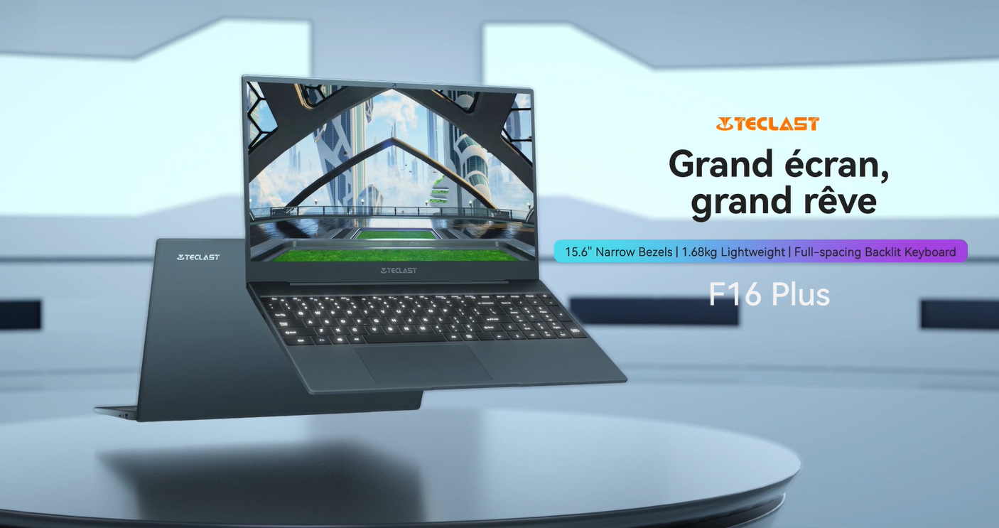 PC Portable Teclast F16 Plus - 15,6 Pouces, Windows 11 Pro, 12 Go RAM, 256 Go SSD - Neuf