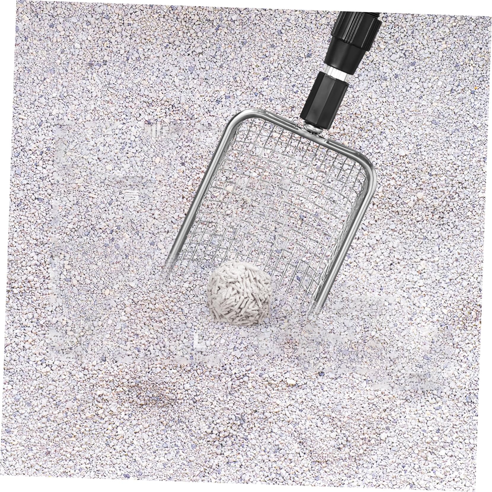 Abaodam 2 Pièces Pelle à Litière pour Chat Acier Inoxydable Design Poignée Ajustable Maillage Dense pour Nettoyage des Déjections