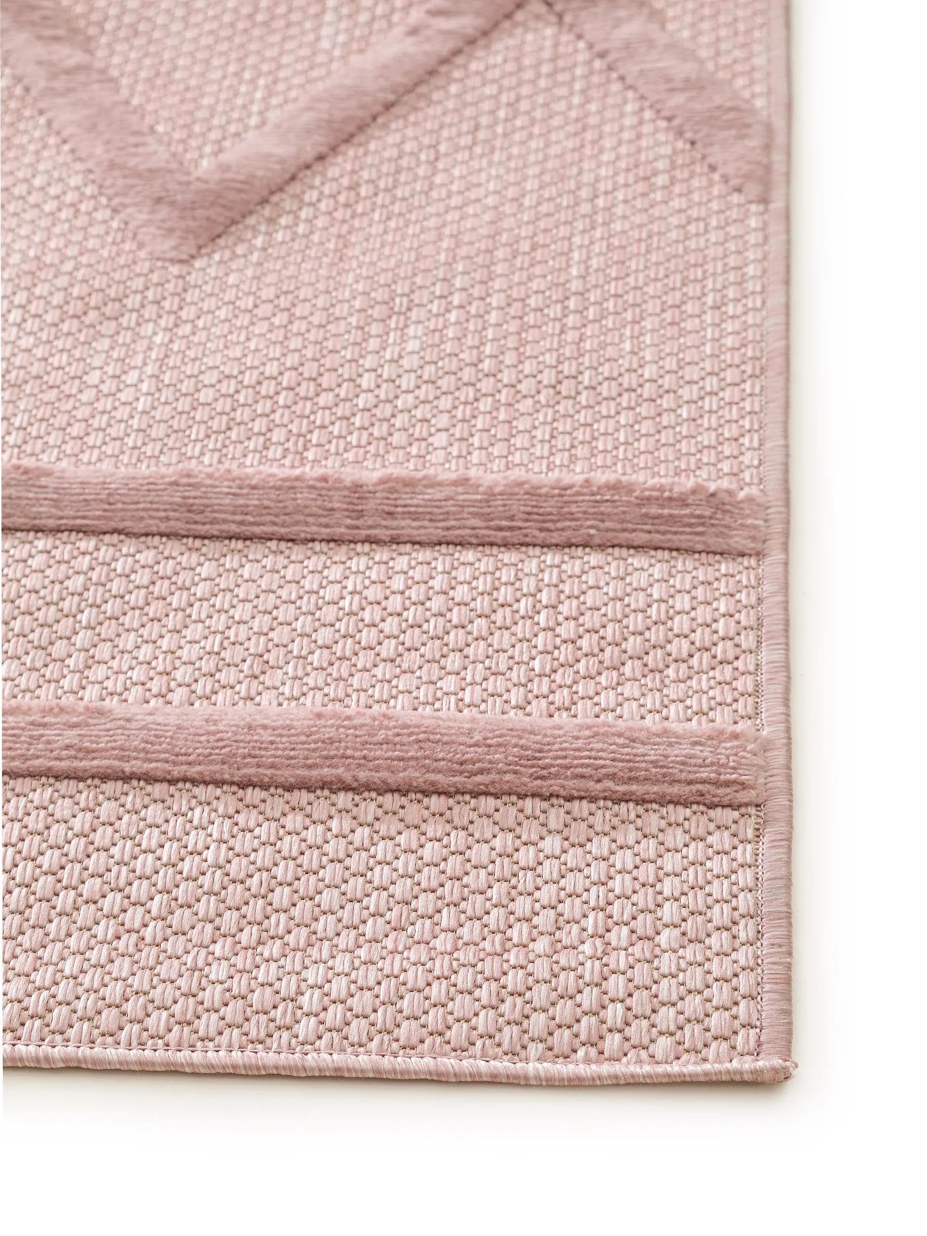 benuta Nest Tappeto Esterno & Interno Bonte - Rosa 80x150 cm - Resistente e Facile da Pulire - Per Balcone, Terrazza, Giardino - Cucina & Soggiorno - Geometrico, Stile Boho, Hygge Cozy