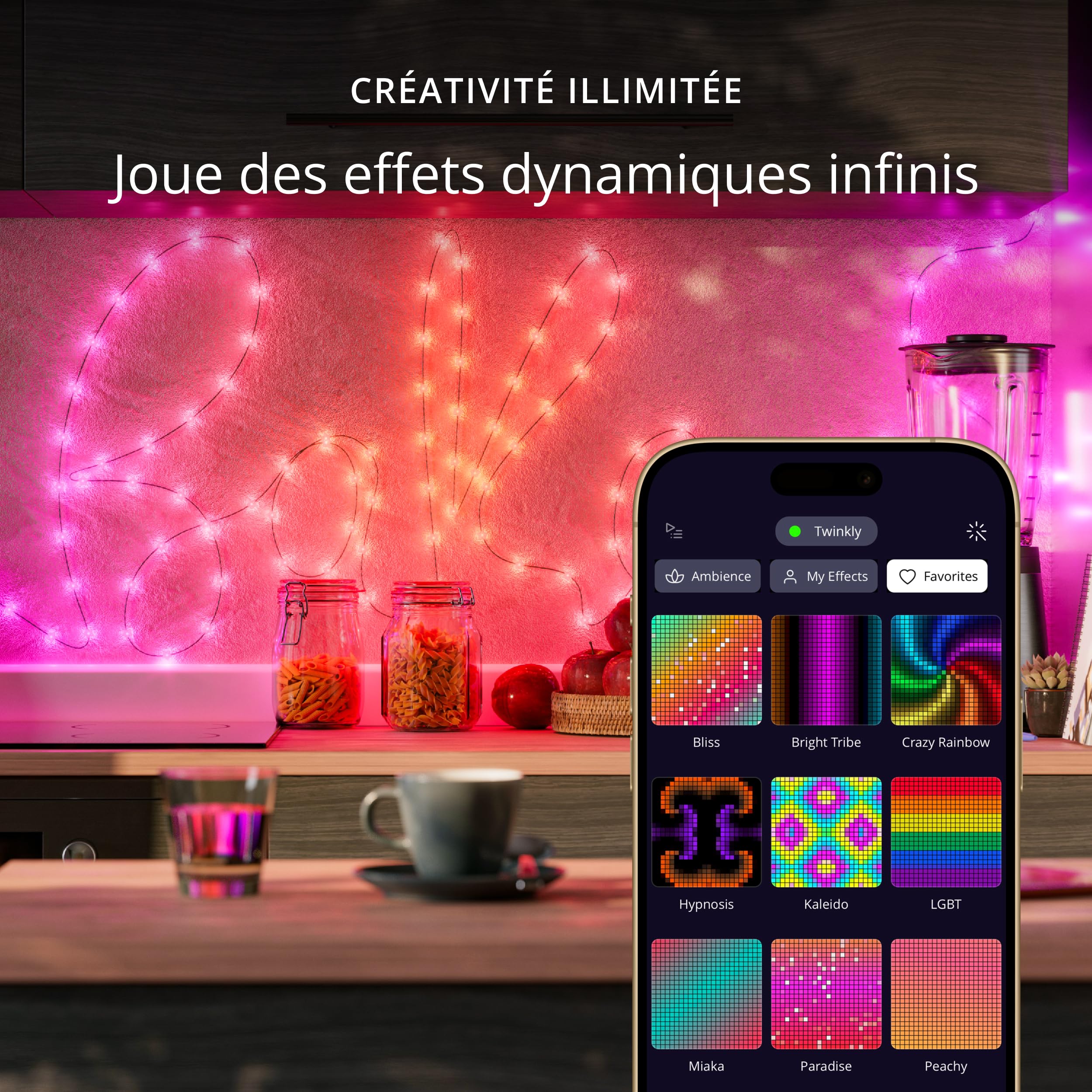 Twinkly Strings USB-C Star 100 LED, Guirlande LEDs en Forme d'Étoile, Fil Lumineux LED Multicolore RGB, Lumières Saint-Valentin, Compatible avec Alexa, Google Home, USB C, Fil Transparent, 6m