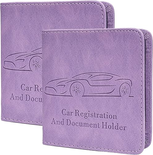 Miniatura 14 de Paquete de 2 soportes para registro y seguro de automóvil, organizador de documentos de vehículo de organización de automóvil con cierre magnético