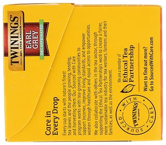 Twinings Decaffeinated Earl Grey Black Bergamot Tea Bags 20 CT Box (1 Pack)