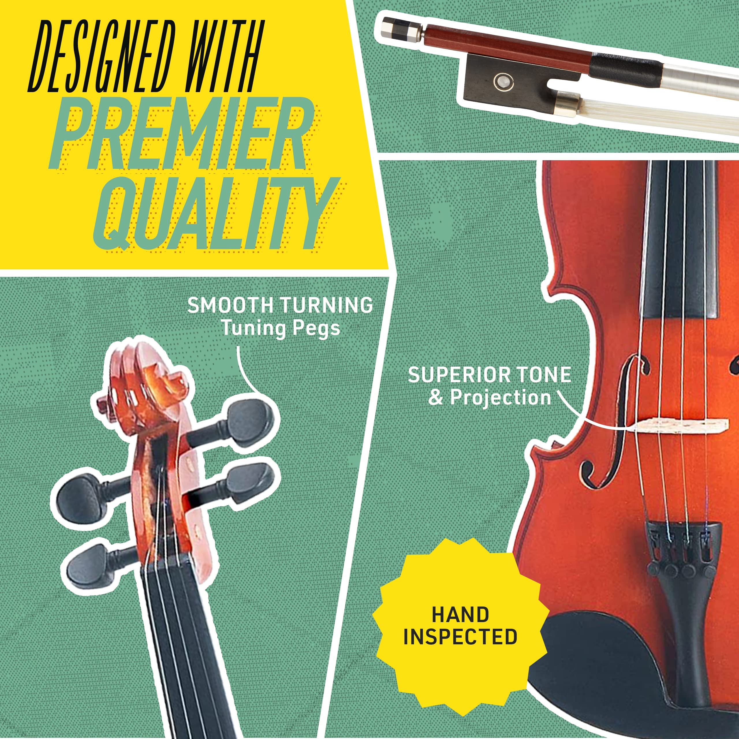 Amazon.co.jp: Mendini フルサイズ 4/4 無垢材 バイオリン