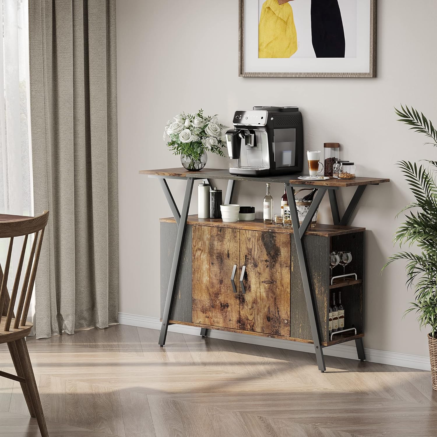 Kitchen Island with Storage Buffet Table Coffee Cabinet Freestanding Console Table with Cupboard Storage Cabinet with Adjustable Shelf Inside for Kitchen Dinning Room Living Room Entryway Hallway - Buffets & Sideboards