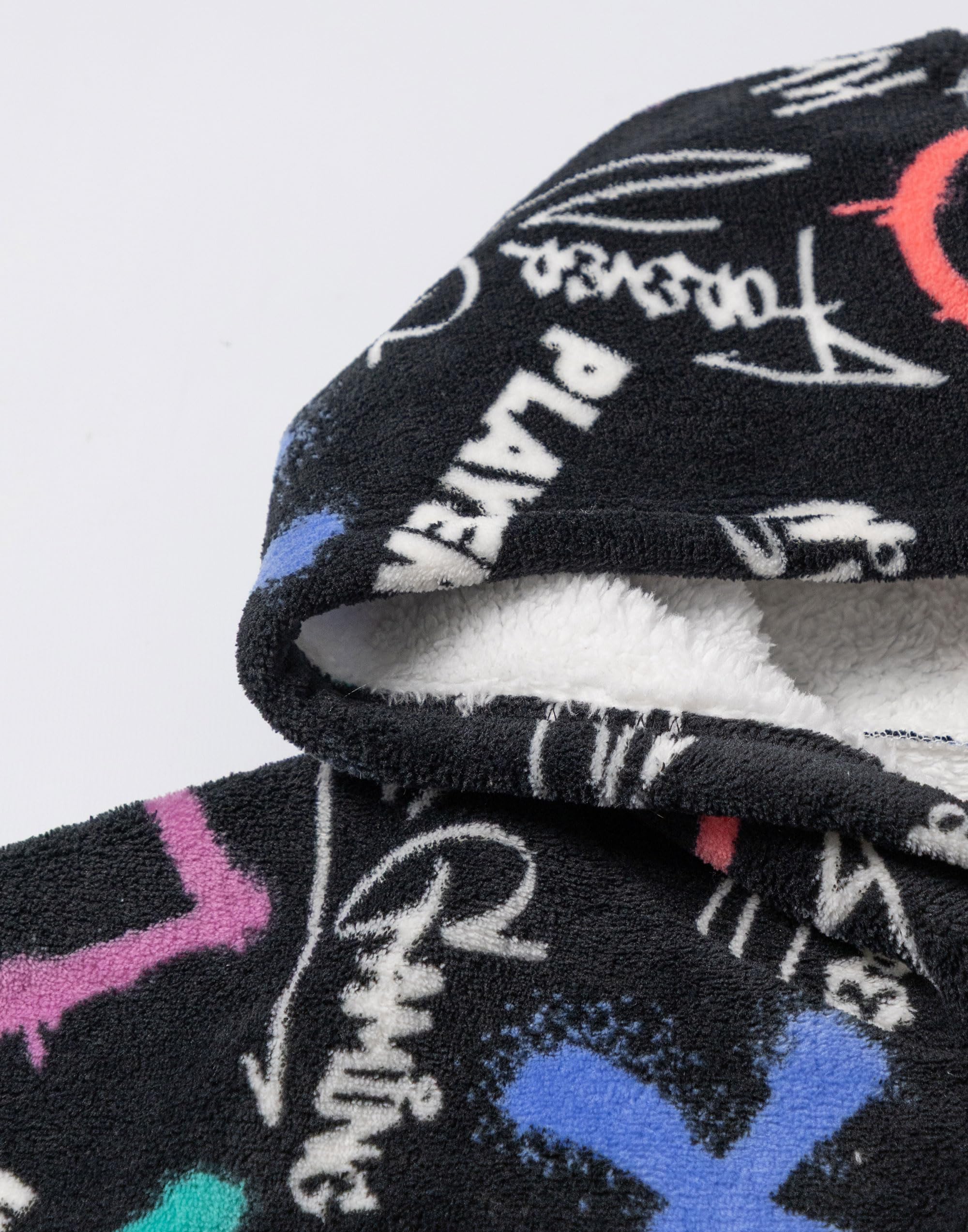 Playstation Sudadera con Capucha Negra Player One para niño | Polar Acogedor de Manga Larga con gráficos Coloridos | Ropa de Estar por casa para Jugar | Merchandising