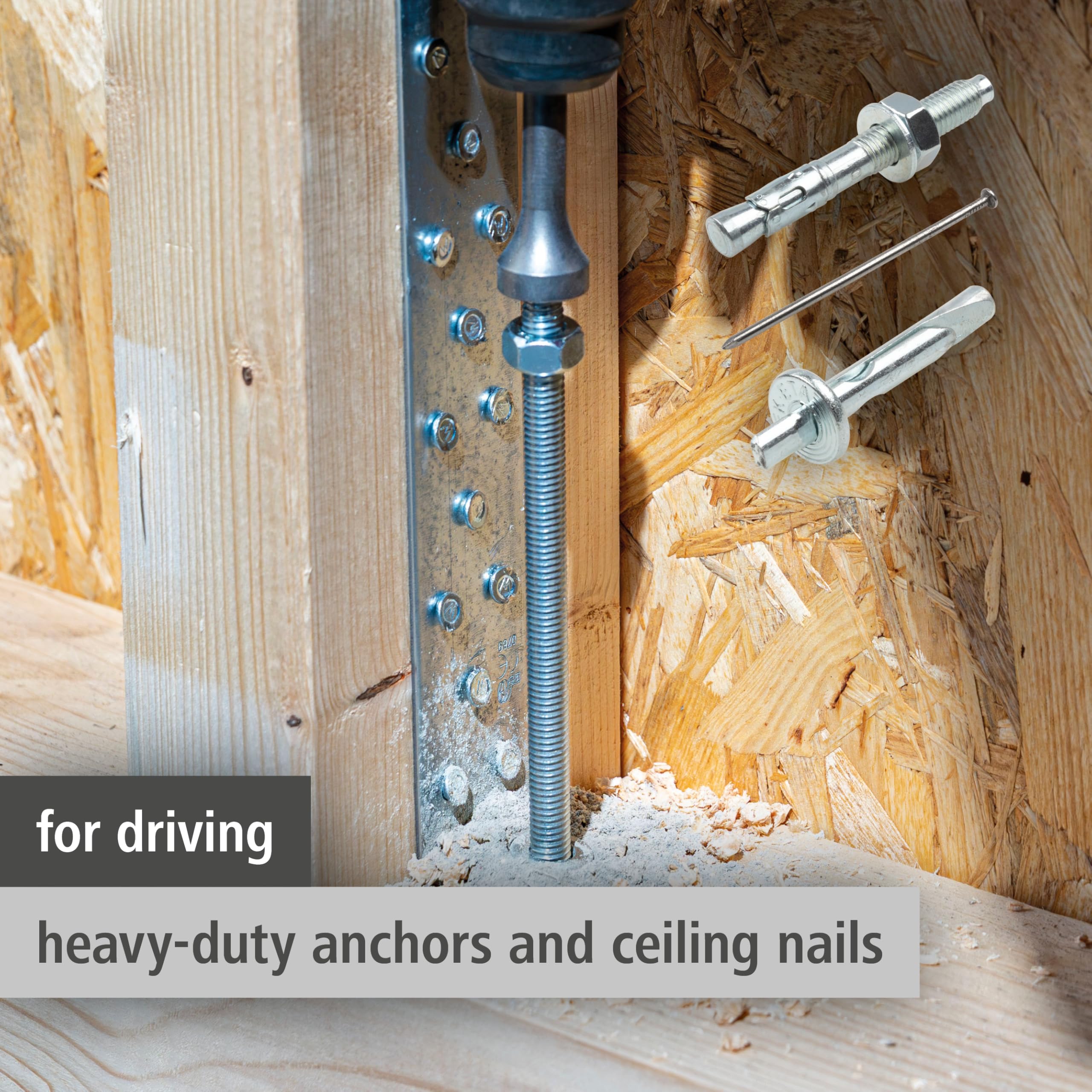 wolfcraft SDS-Plus Driving Tool - 4064000 - Universal Driving aid for Hammer Drills, Silver - Image 2