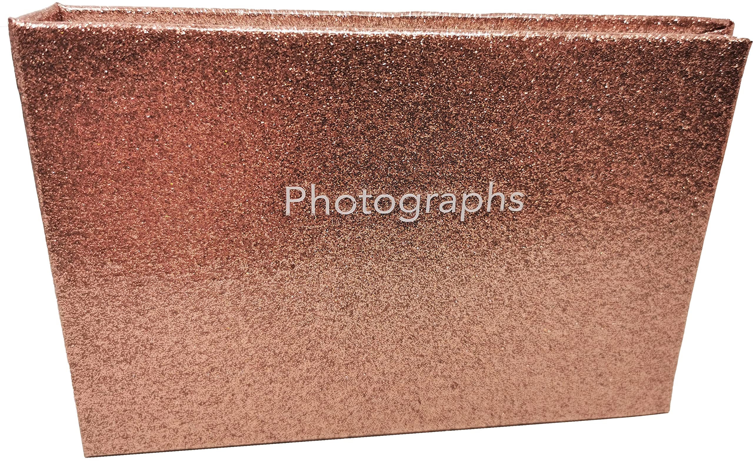 Rose Gold Glitter Photo Album – Holds 36 Photos (6x4”) – Slip-In Pockets – Sparkly Memory Book – Compact Keepsake Gift Album