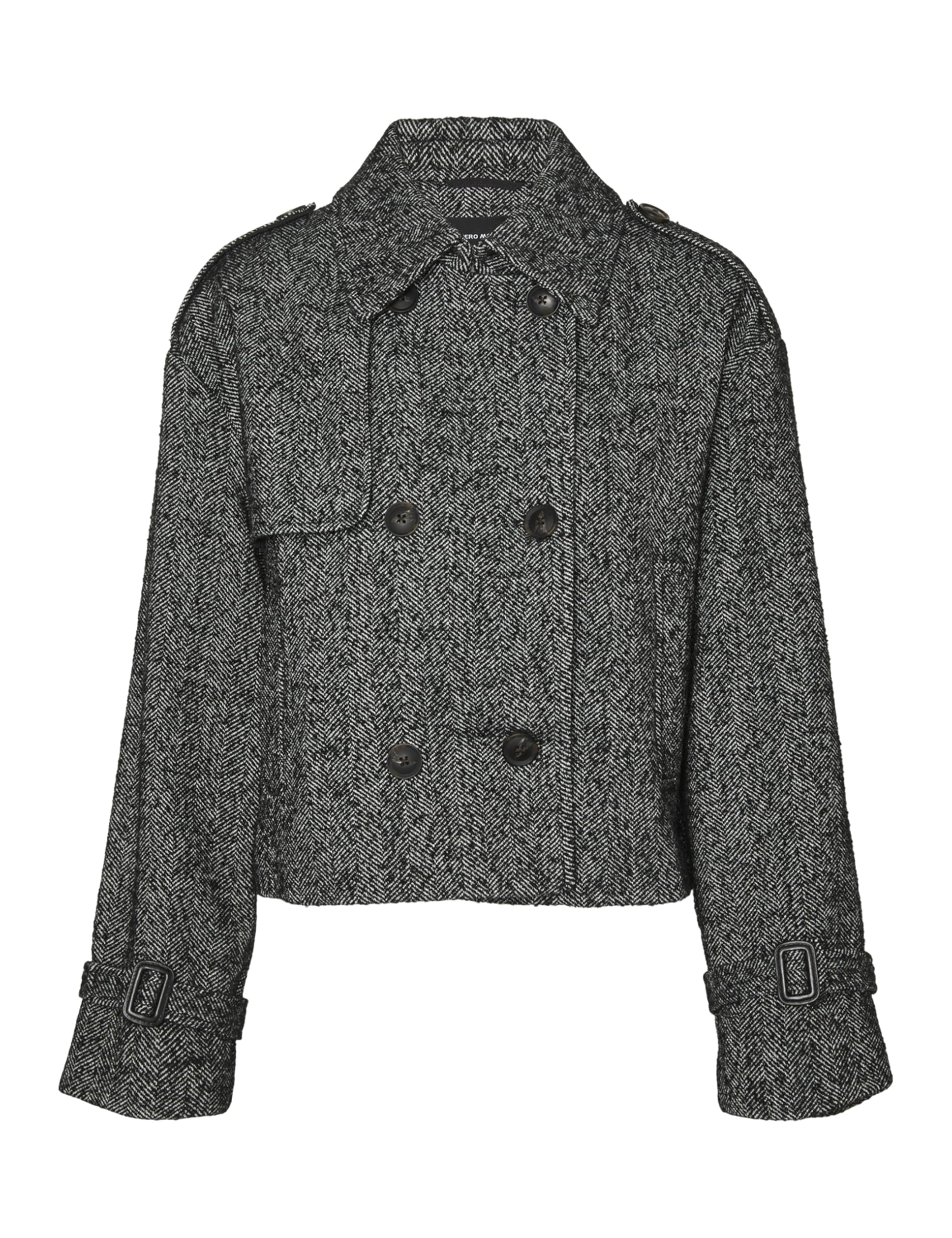 VERO MODA Vmmattie Women's Short Jacket, Black/Detail:Herringbone, XS