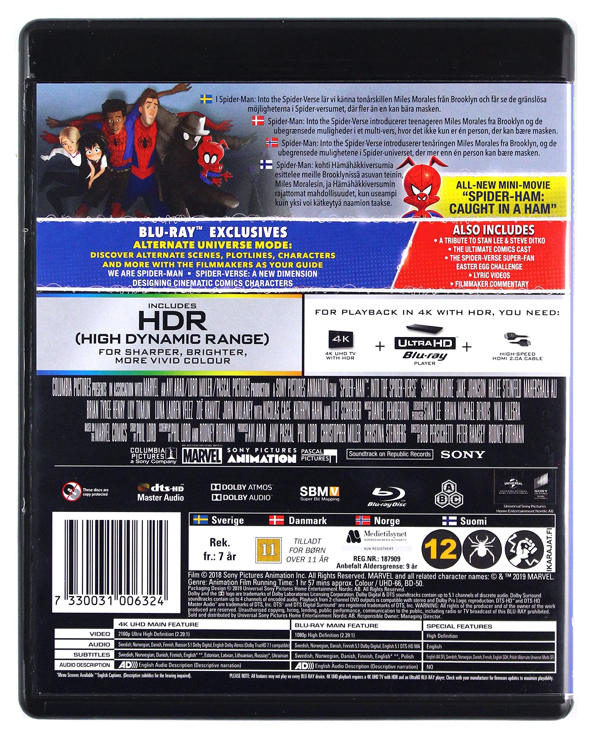 Sony Pictures Spider-Man: Into The Spider-Verse Blu-ray 4K Ultra HD