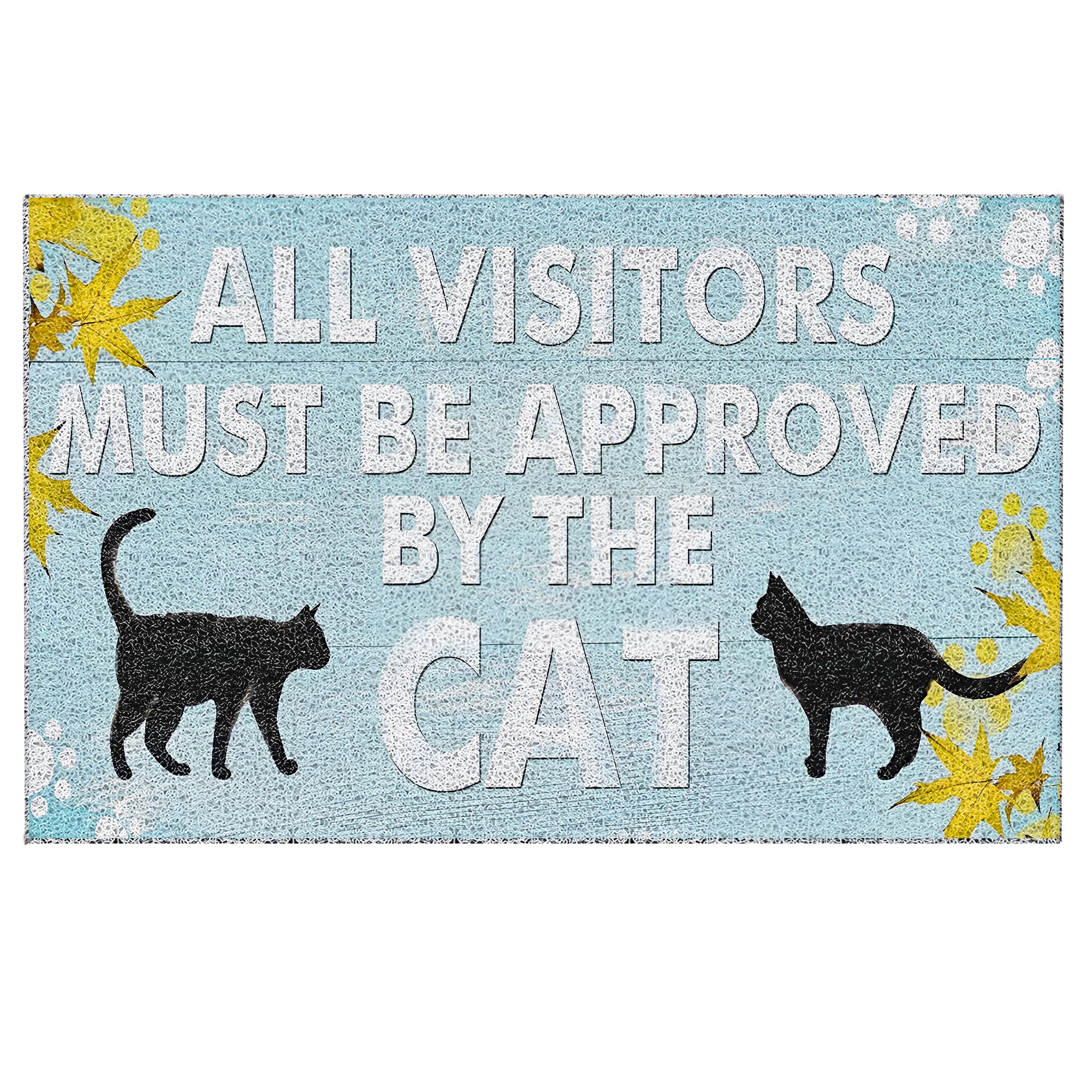 Luvadian Funny Cat Door Mat - Welcome Mat, Approved Visitors, 17x30 Inches