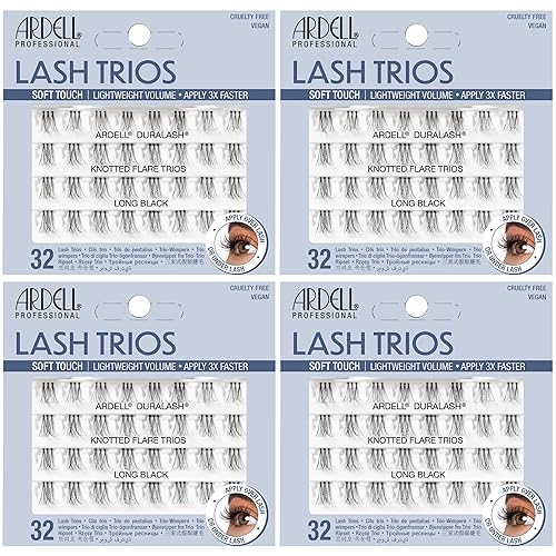 Ardell Pestañas postizas individuales de tacto suave – negro largo, racimos de pestañas de bricolaje, extensiones de pestañas reutilizables, paquete