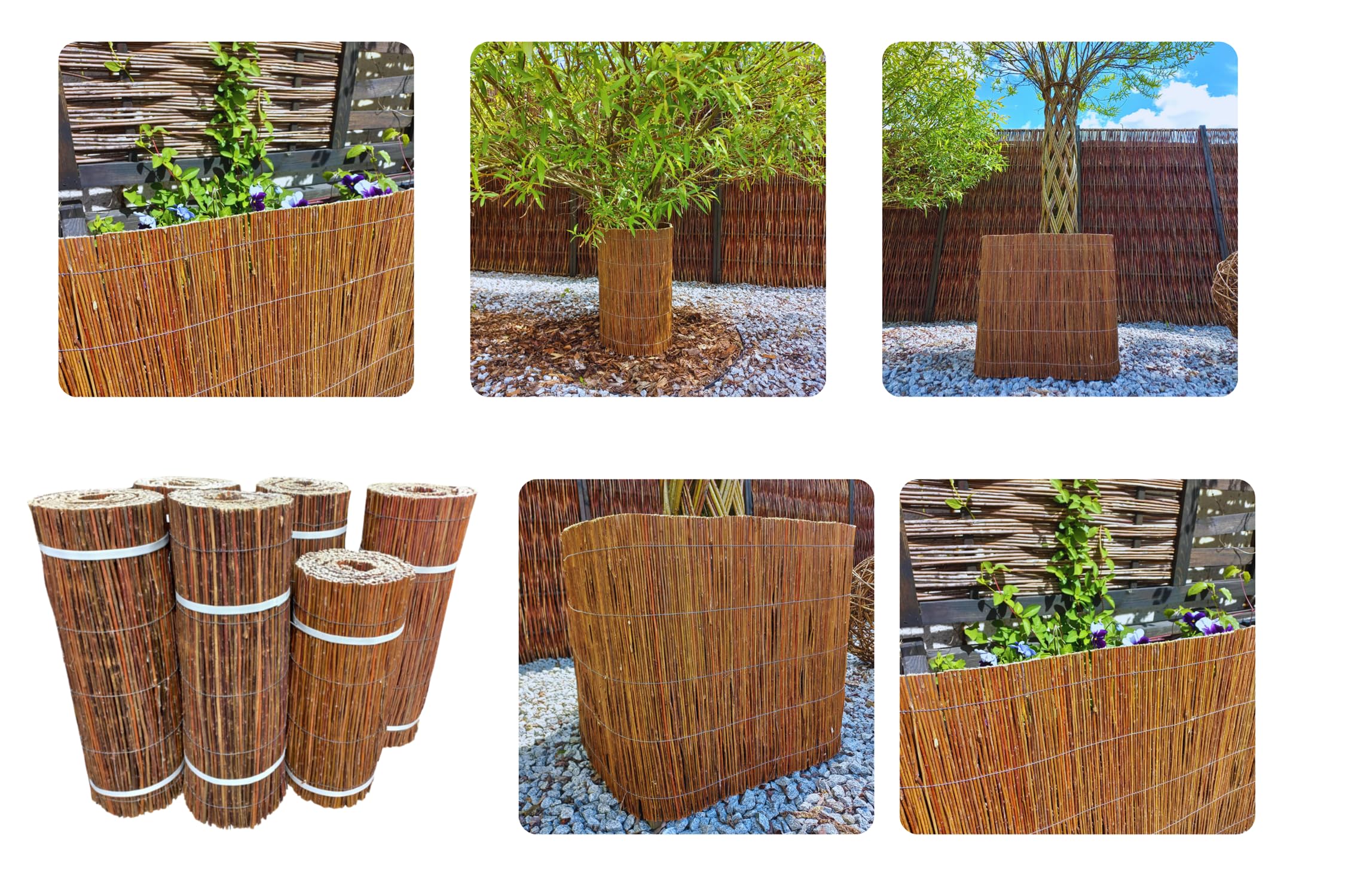 Valla de mimbre Natural 50 x 300 cm - Estera de Mimbre - Cañizo Jardin Ocultacion - Valla Ocultacion Jardin Exterior - Malla Para Balcon y Terraza
