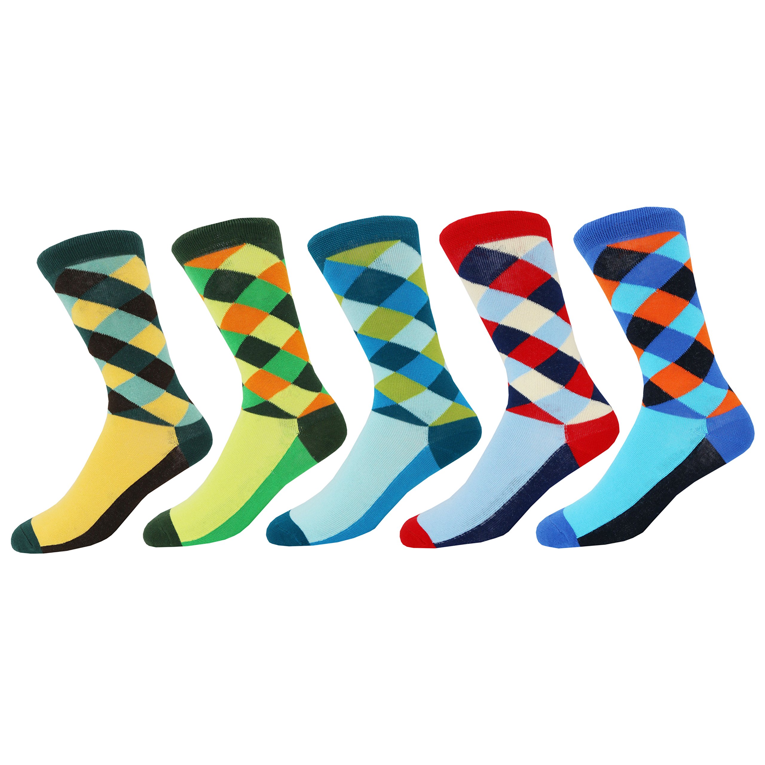 Men's Luxury Fun Cool Cotton Colorful Dress Socks (OneSize, CY04)