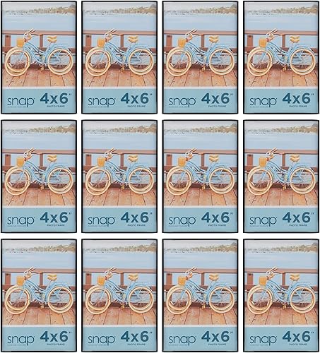 Snap Marco de fotos de pared estrecho de carga frontal de 4 x 6 pulgadas, juego de 12
