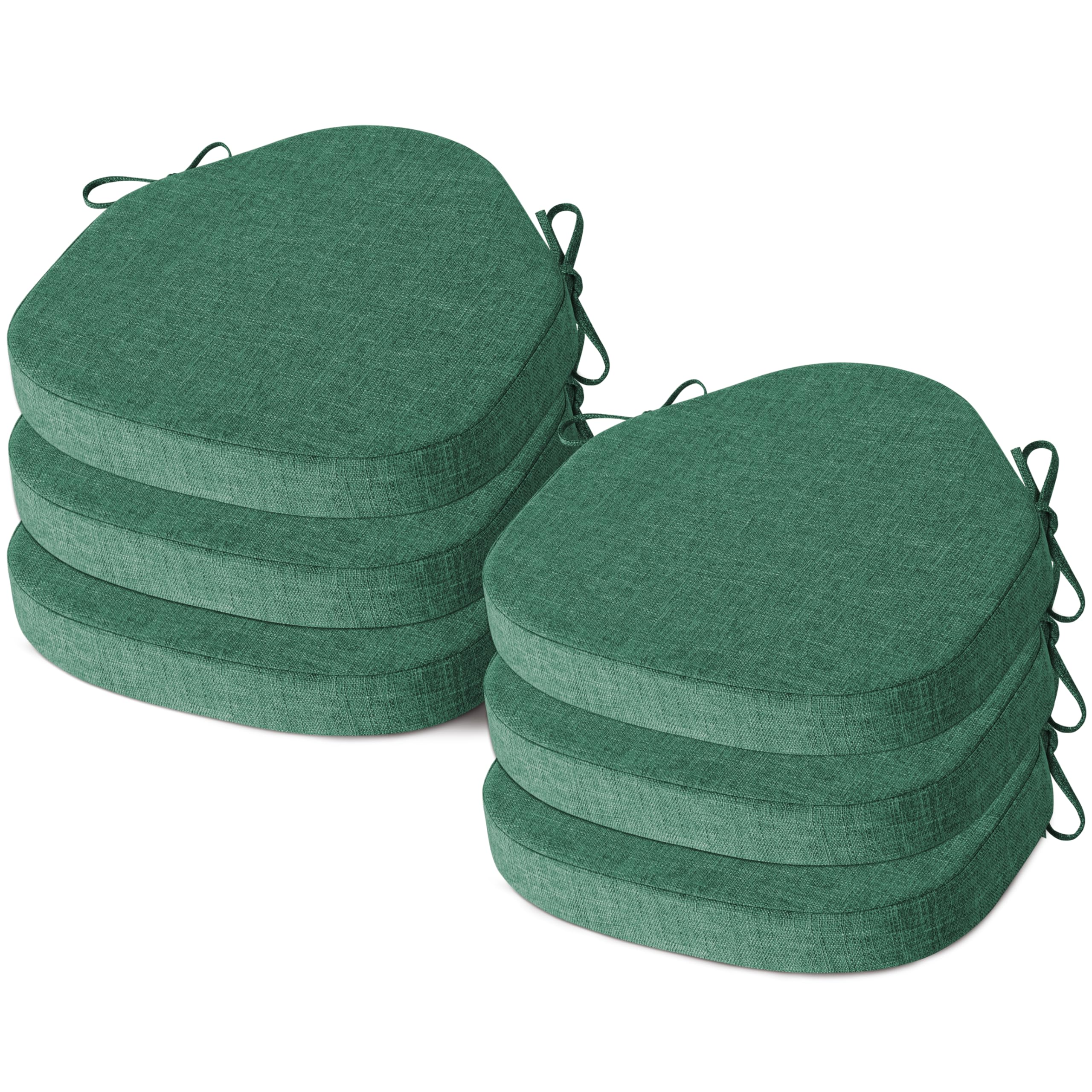 AddGrace Chair Cushions for Windsor Chairs Set of 6 Dark Green 42x39.5 cm
