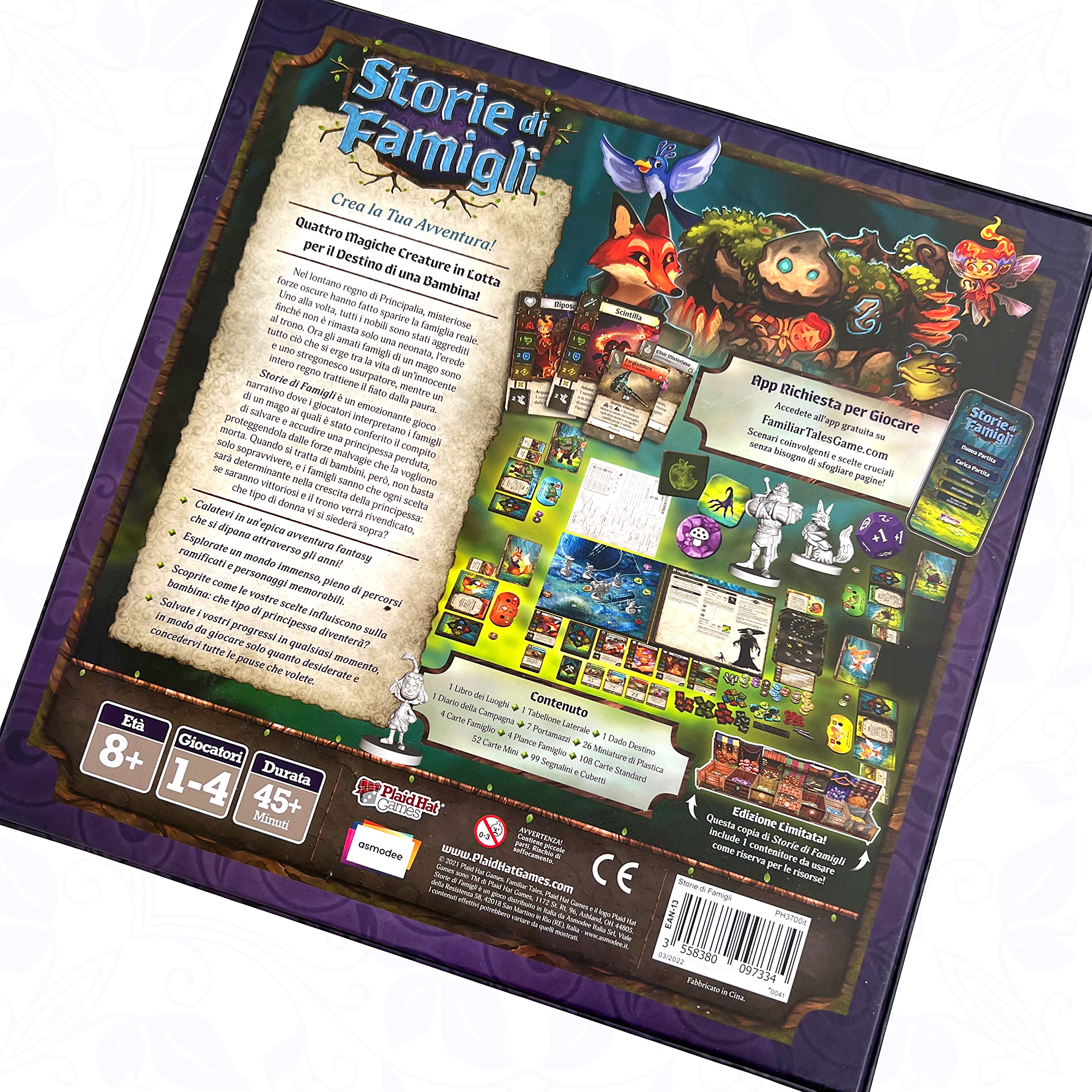 Asmodee - Historie rodzinne - gra planszowa z aplikacją, dla 1-4 graczy, 8+ lat, wydanie włoskie