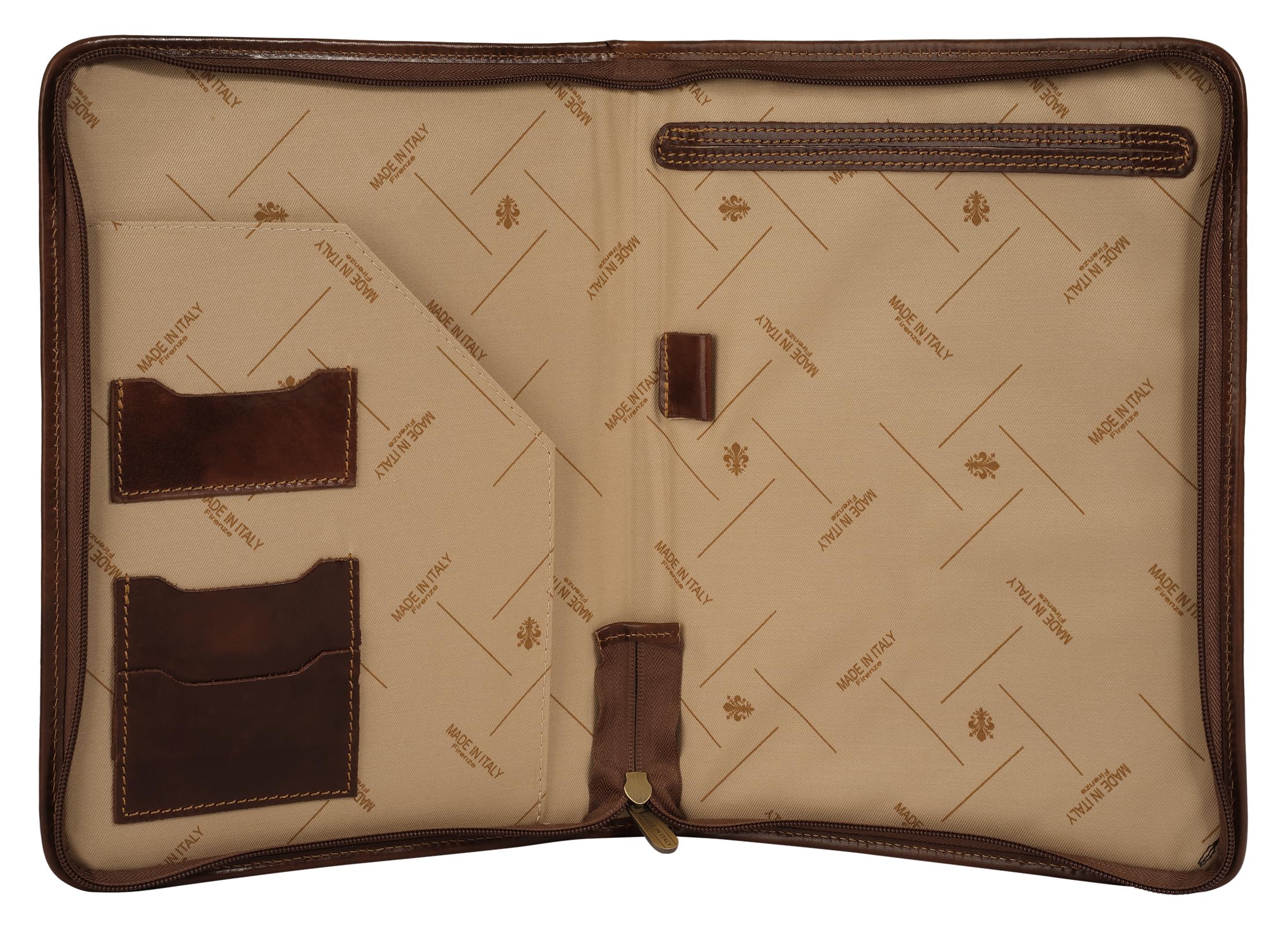PIKÉ Konferenzmappe Echt Leder Herren Made in Italy Aktentasche | Ledertasche für A4 Unterlagen | Business Dokumentenmappe