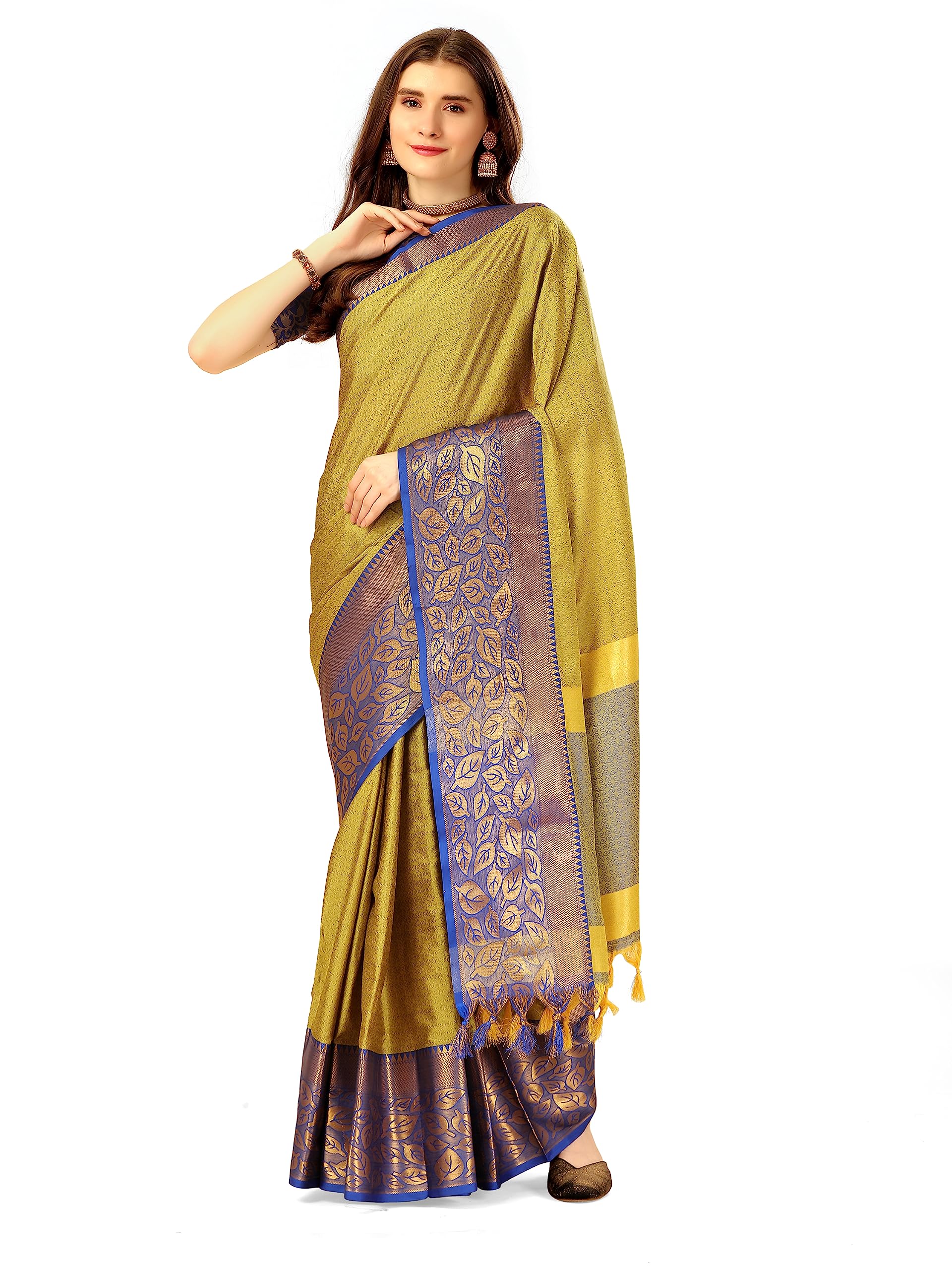 Avantika FashionWomen's Woven Art Silk Cotton Silk Saree With Blouse Piece