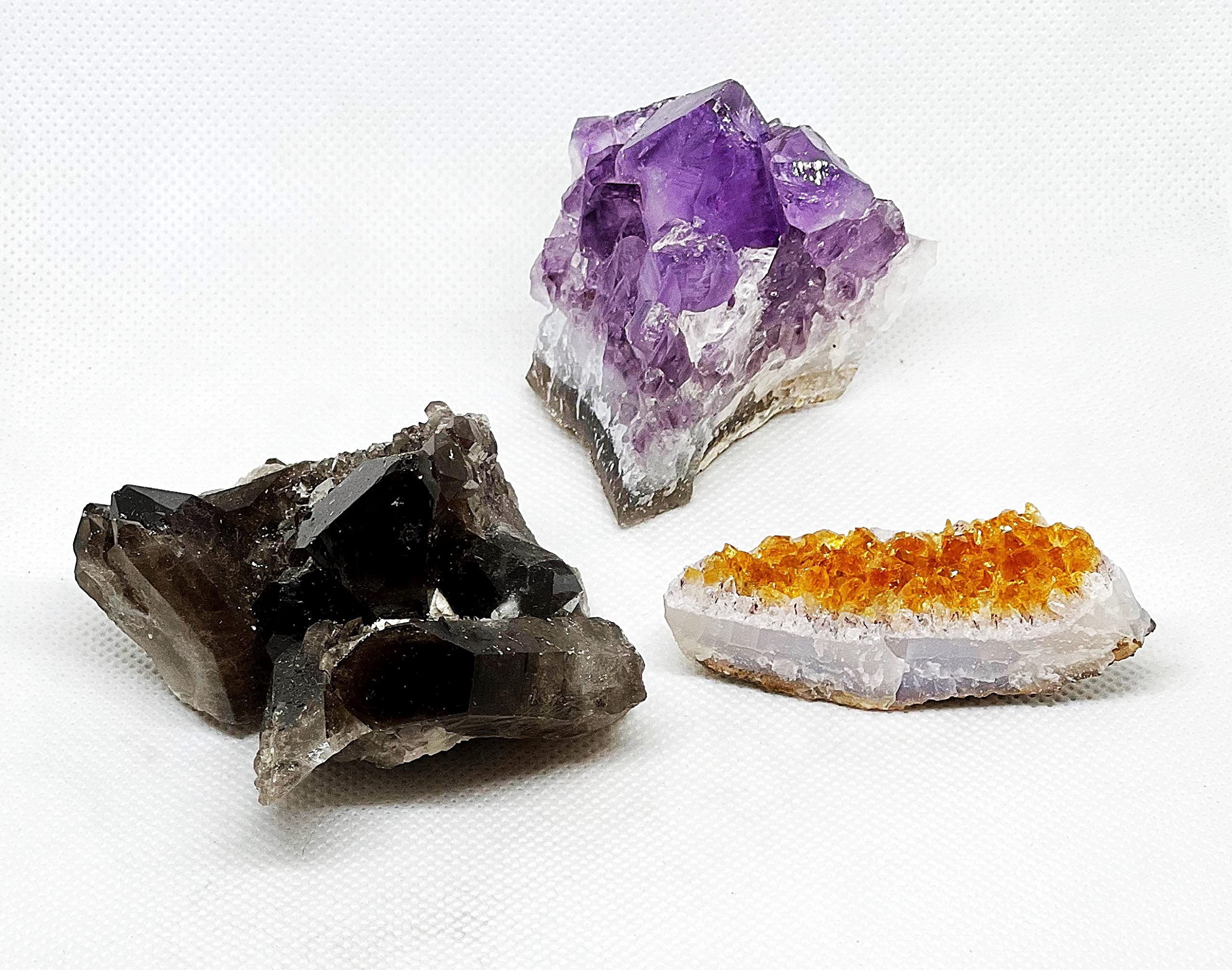 Amethyst Citrine & Smoky Quartz Healing Stones - Crystal Clusters, raw Minerals, raw crystals 25-50mm 1-2" (Amethyst - Citrine-Smoky Quartz, small)