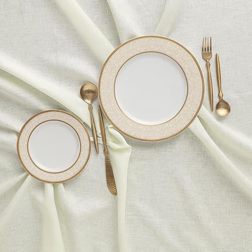 Miniatura 9 de Solino Home Mantel de lino de 52 x 52 pulgadas, mantel de lino 100% puro color verde aguacate, mantel cuadrado lavable a máquina, Fete, hecho a mano