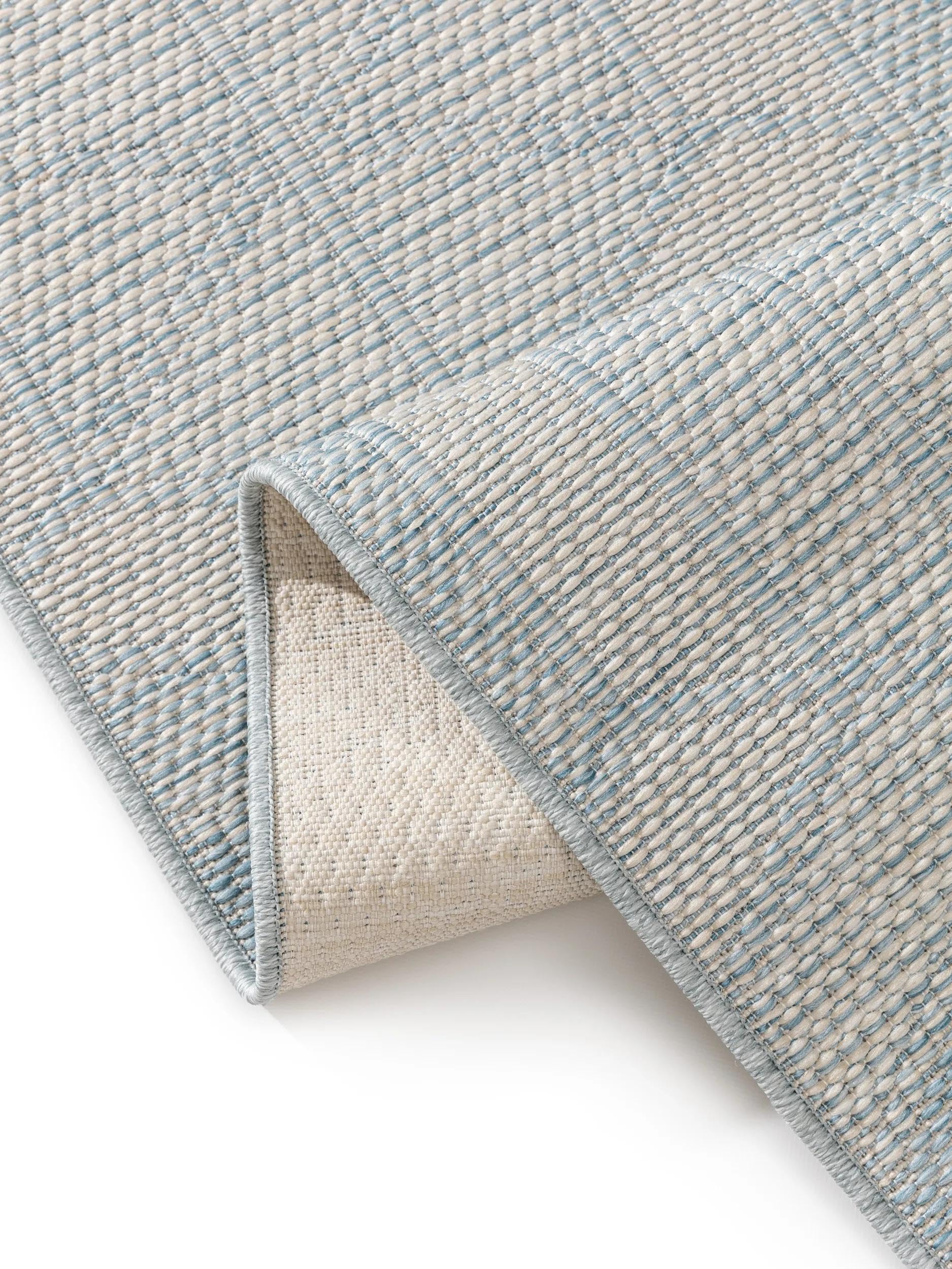 benuta Nest Tapis Bronco - Bleu 200 x 290 cm - Fibre synthétique - Convient pour l'extérieur - Rectangulaire & au style : géométrique, minimaliste - Facile d'entretien pour salon, chambre à coucher