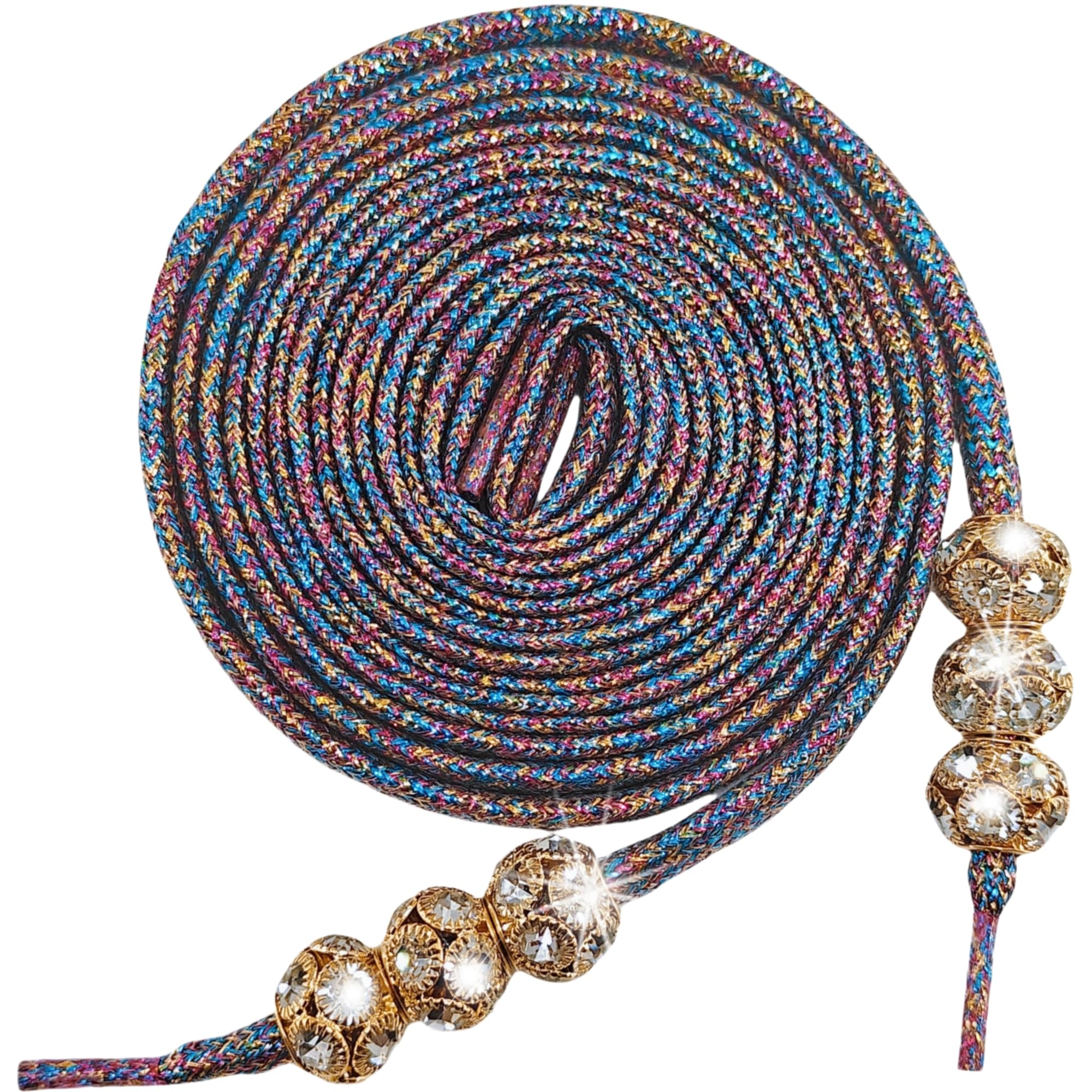 QUEEN SCHWAN,Flat Glitter Shoelaces with Sparkly Charms,for Women & Girls,Perfect for Sneakers & Boots