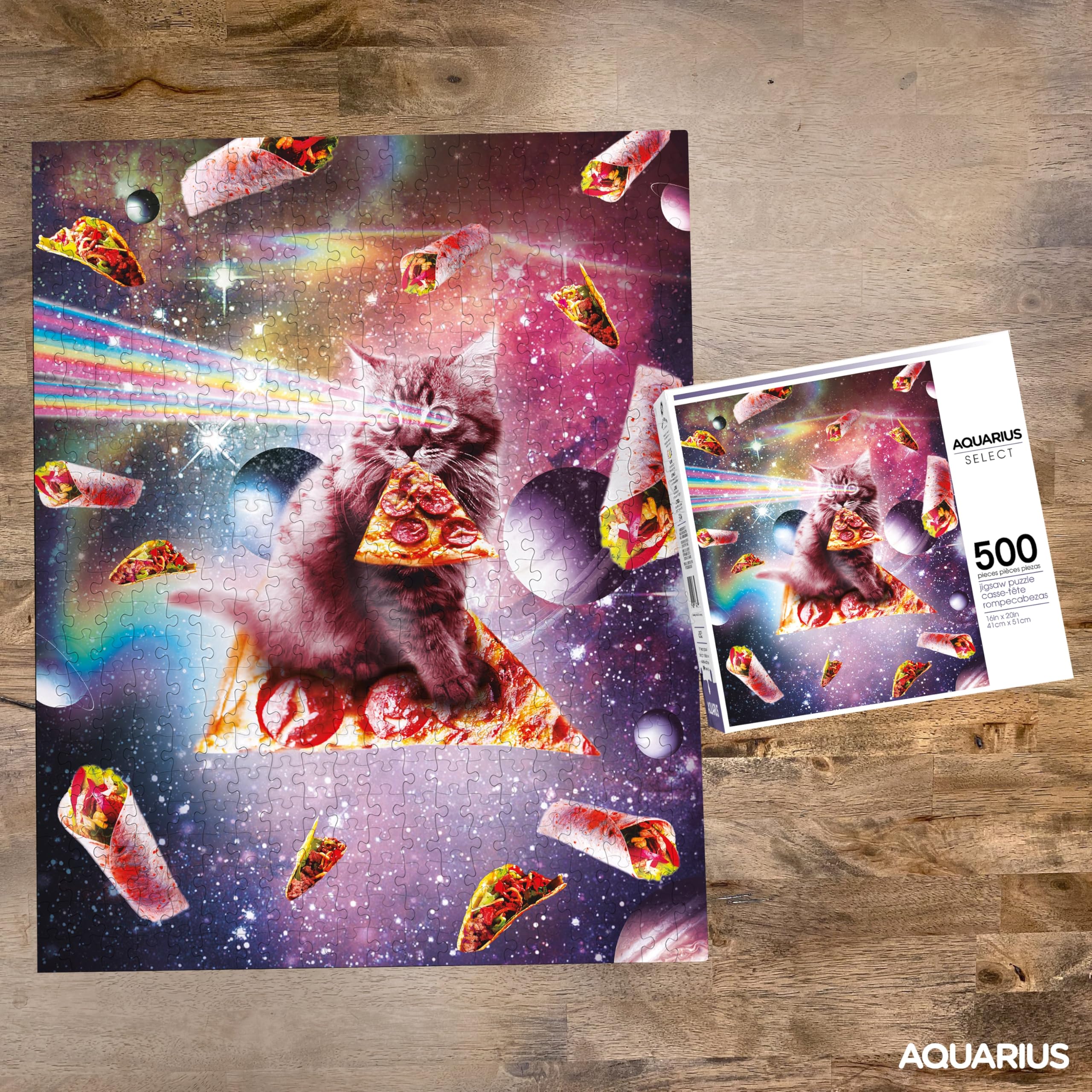 Amazon.com: AQUARIUS Select Random Galaxy Cat 500 Piece Jigsaw
