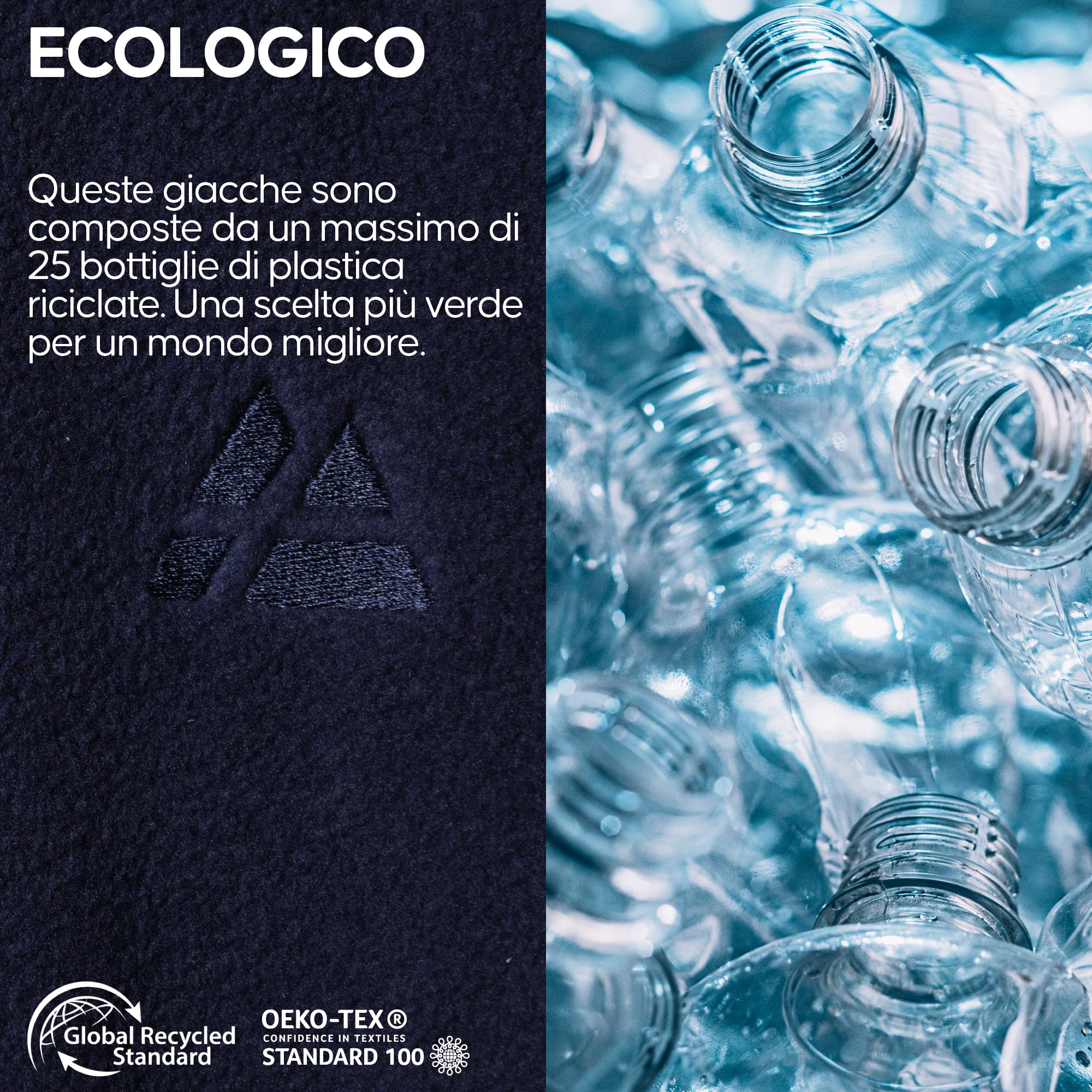 DANISH ENDURANCE Giacca in Pile, Felpa da Uomo con Zip, Invernale, Termica per Trekking e Outdoor