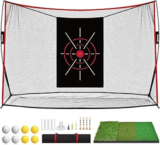 Bltend Golf Net: 10x7ft Golf Practice Nets for Backyard Driving Real Balls, Heavy Duty Golfer Training Net with Mat for Outdoor/Indoor/Garage/Basement Hitting Swing Chipping, Golfer Gift for Men Dad