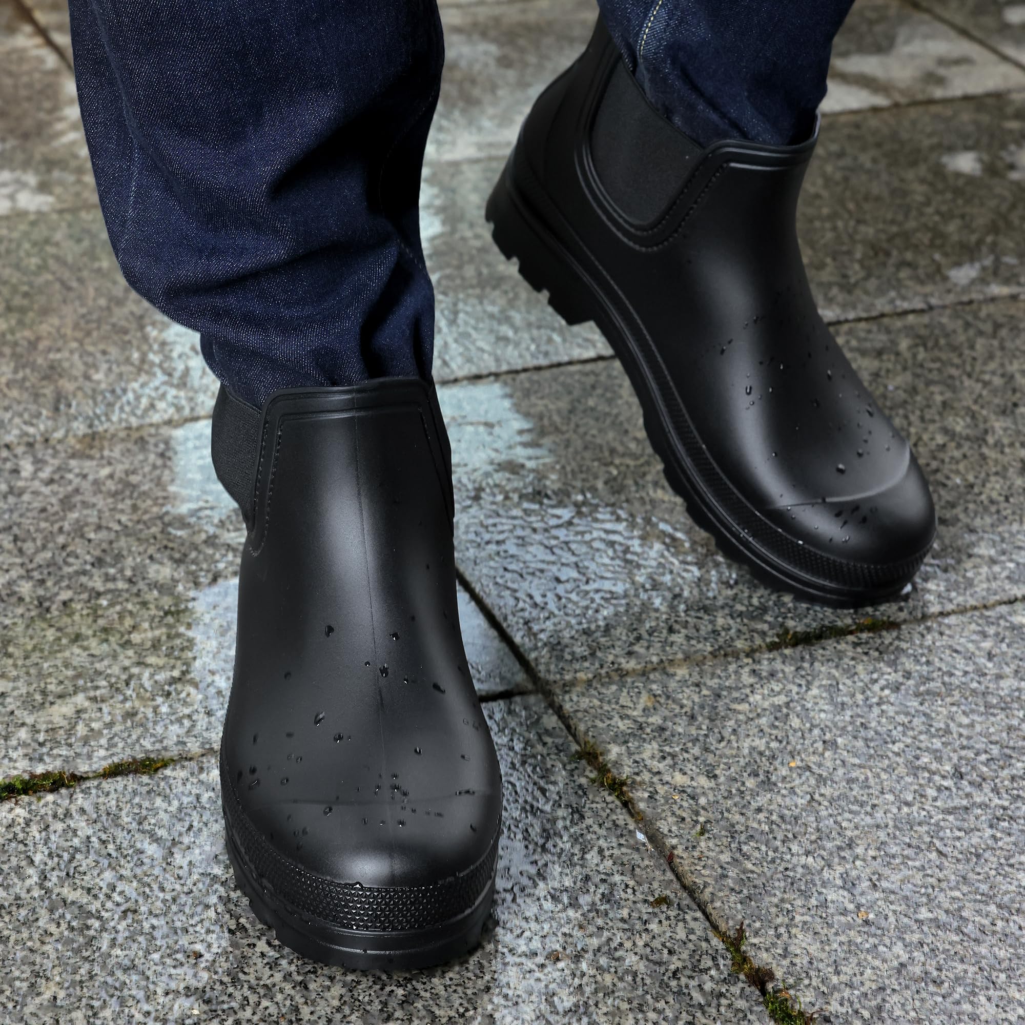 Bruno Marc Bottes de Pluie pour Hommes Pratique et Durable Bottines Chelsea Imperméables et Antidérapantes BMEMRB2501