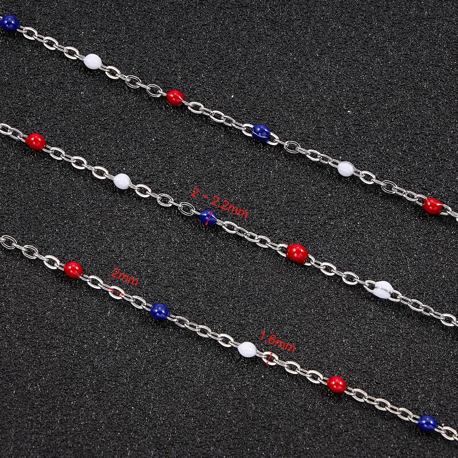 UMAOKANG 10 Meters Colorful Enamel Beaded Jewelry Making Chain Roll Stainless Steel Thin Chain Necklace Bracelet DIY Supplies