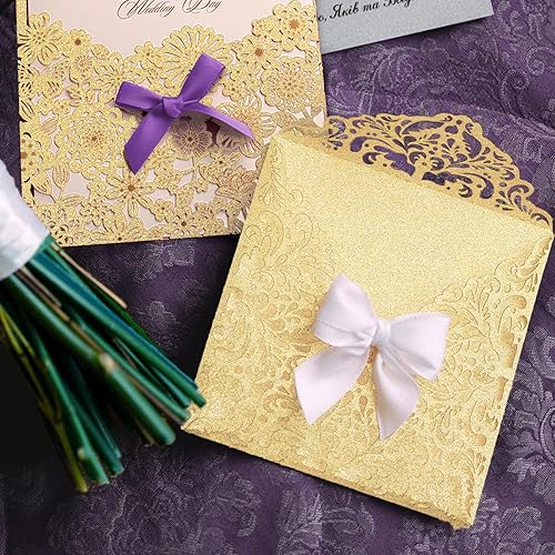 Miniatura 7 de Goefun - Cartulina dorada con purpurina de 12 x 12 pulgadas, 24 hojas de doble cara, papel dorado champán con purpurina que no se desprende de 10.58